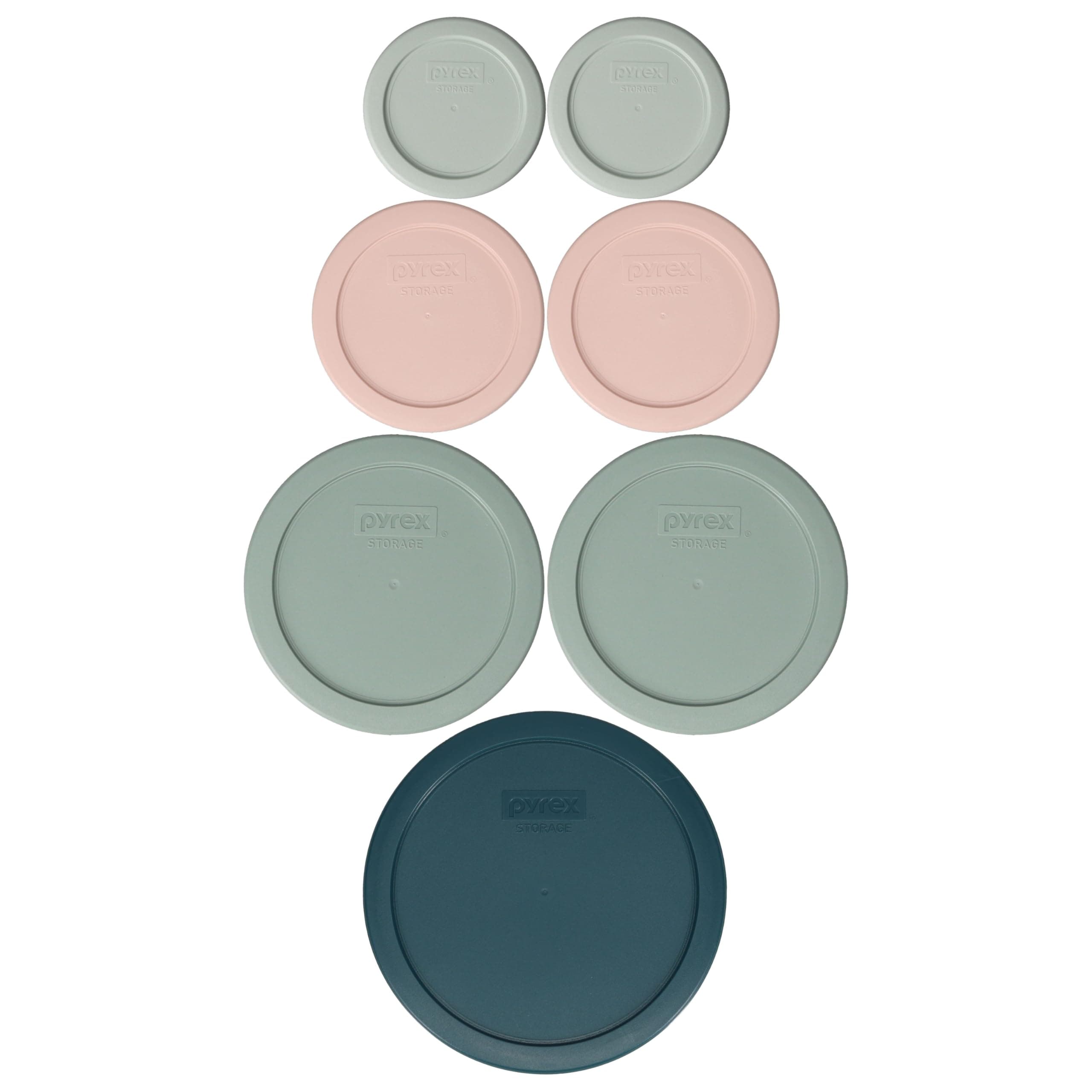 Pyrex 7-Pc Modern Day Themed Food Storage Replacement Lids - Made in USA