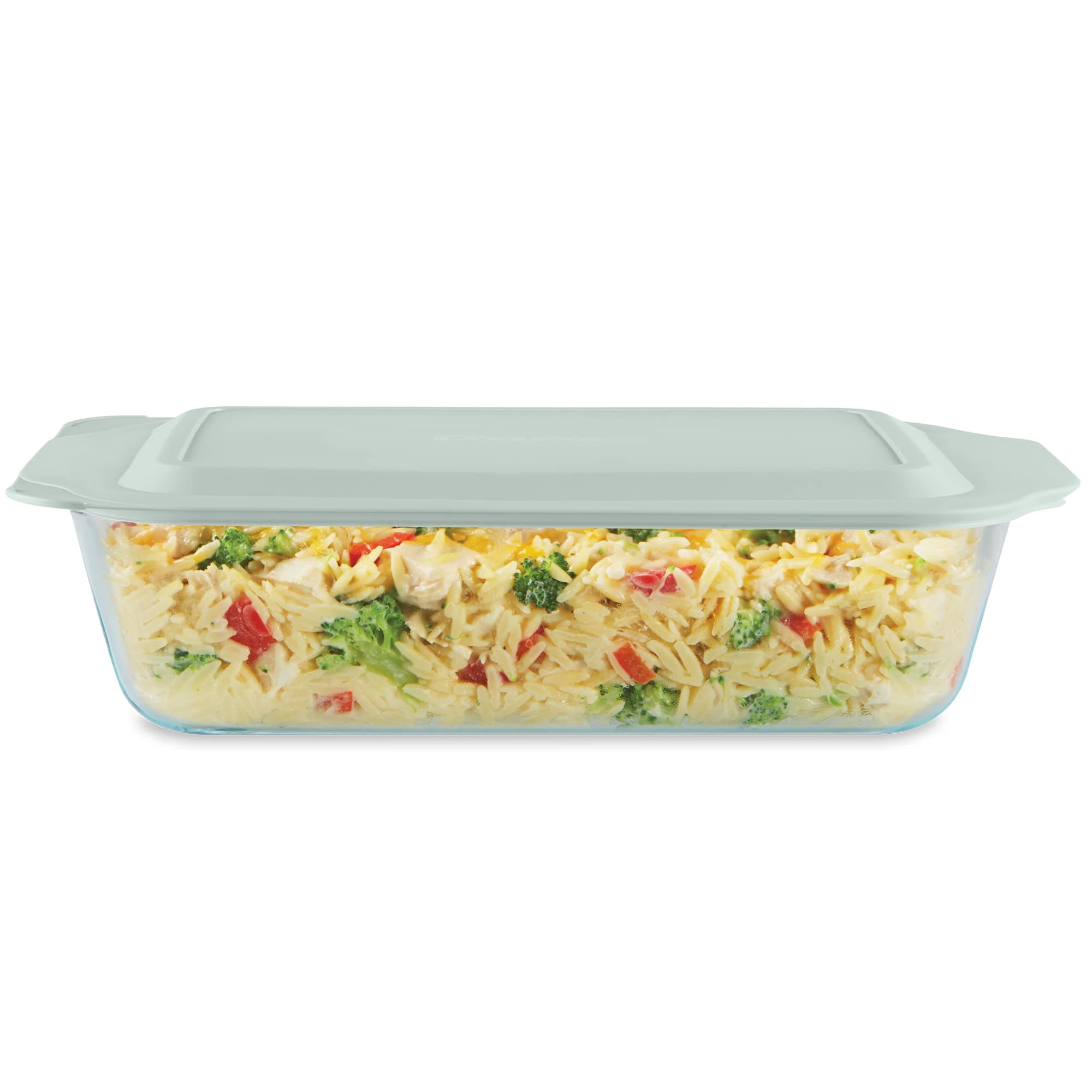 Pyrex Deep Glass Baking Dish with Plastic Lid, Deep Casserole Dish