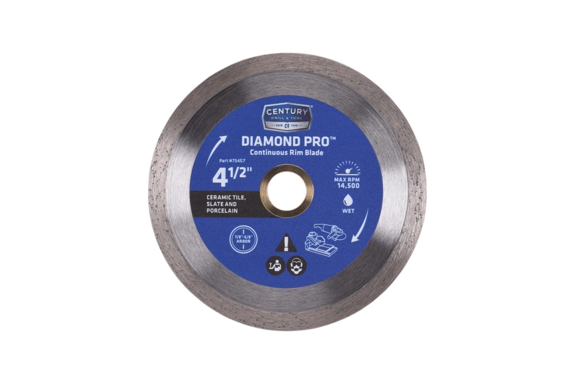Century Drill & Tool 75457 Professional Continuous Rim Diamond Saw Blade, 4-1/2"