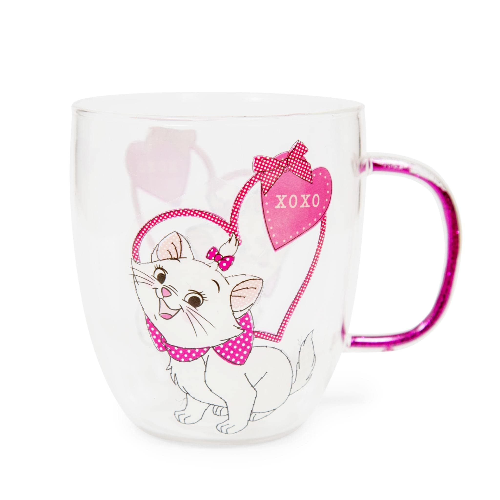 Disney The Aristocats Marie XOXO 14-Ounce Glass Coffee Mug | Large Coffee Cup For Espresso, Tea
