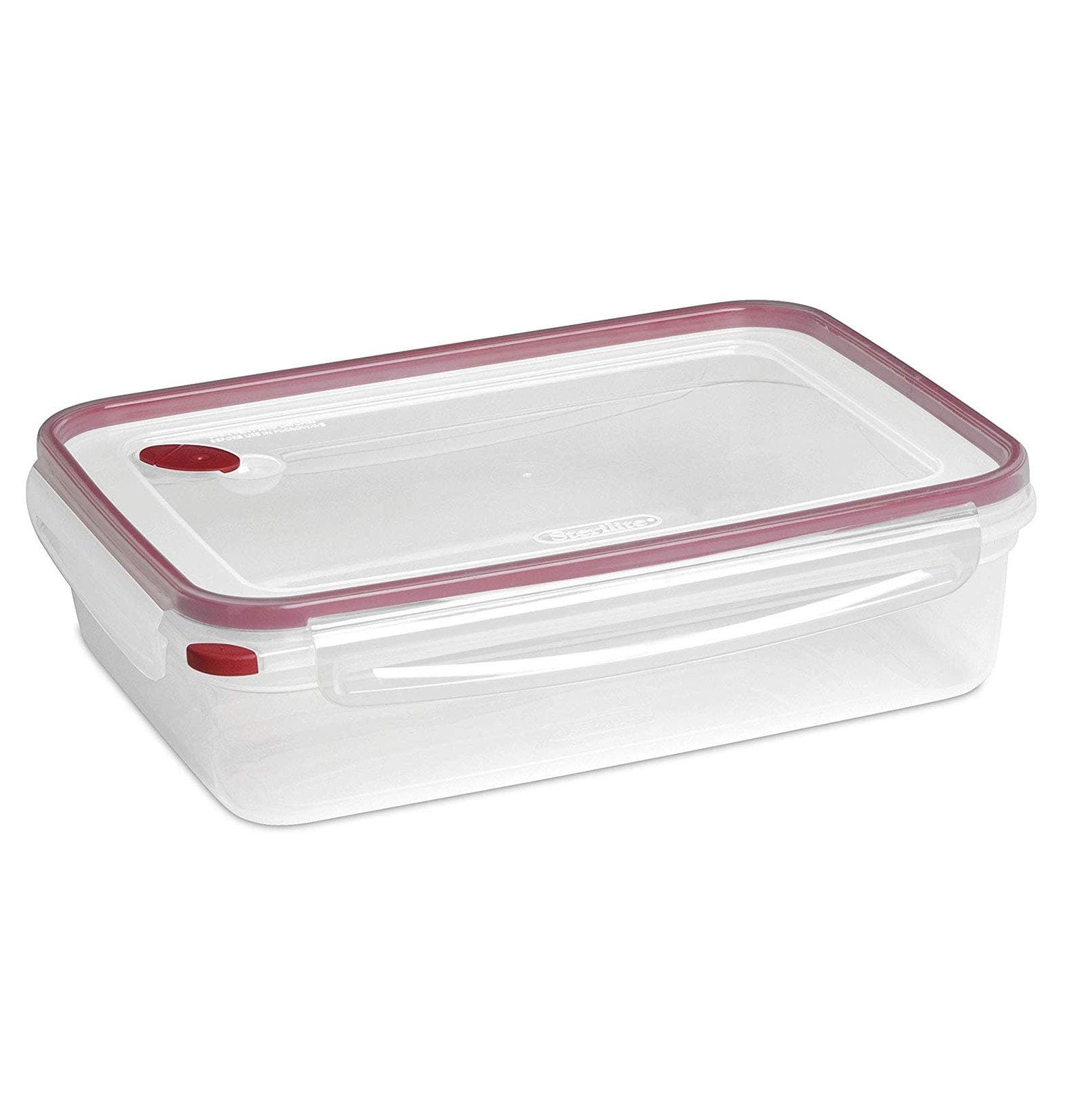 Sterilite Ultra-Seal 16 Cup Rectangle, Airtight Food Storage Container, Latching Lid, Microwave and Dishwasher Safe, Clear With Blue Gasket, 1-Pack