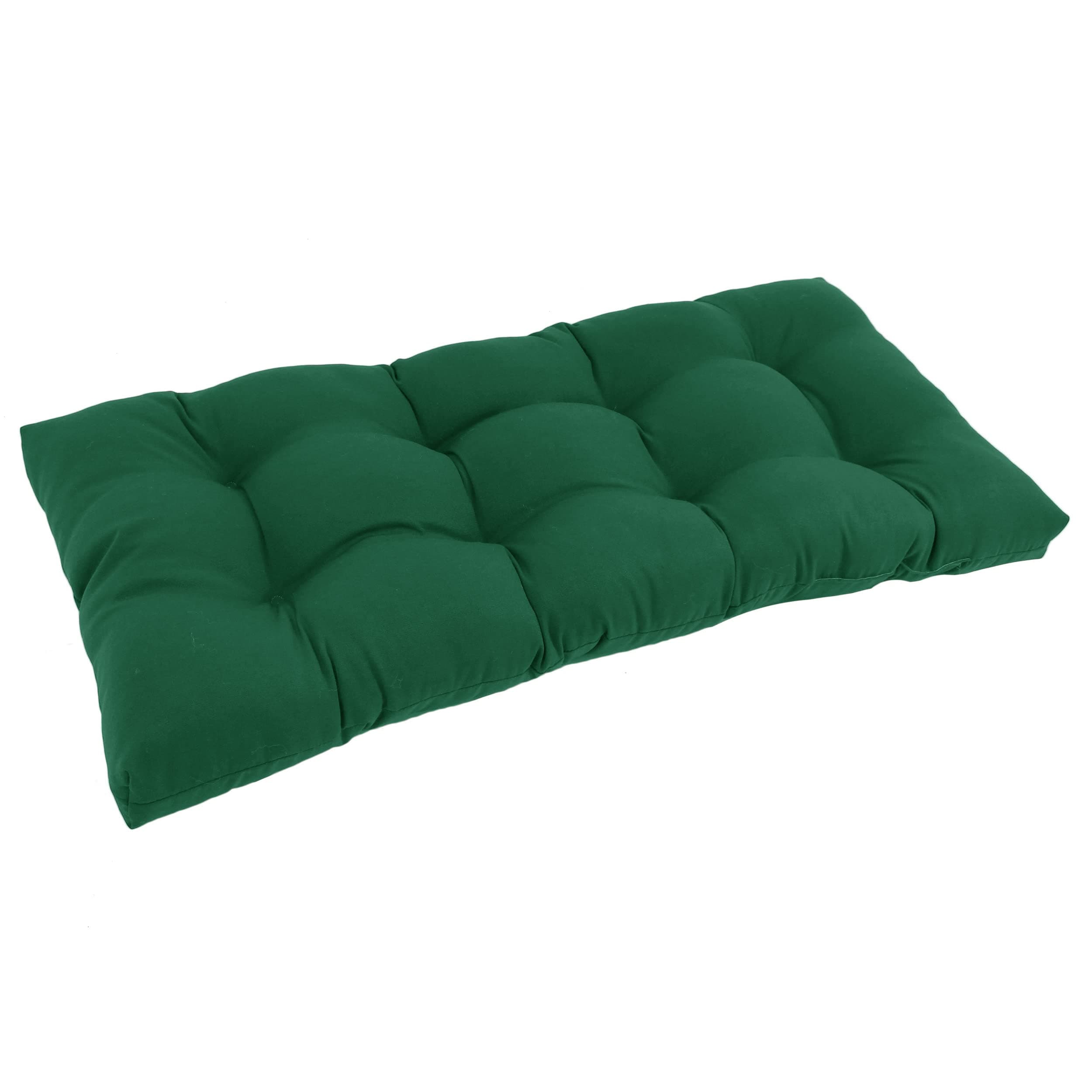 Blazing Needles Indoor Twill Tufted Loveseat Cushion, 42" x 19", Forest Green