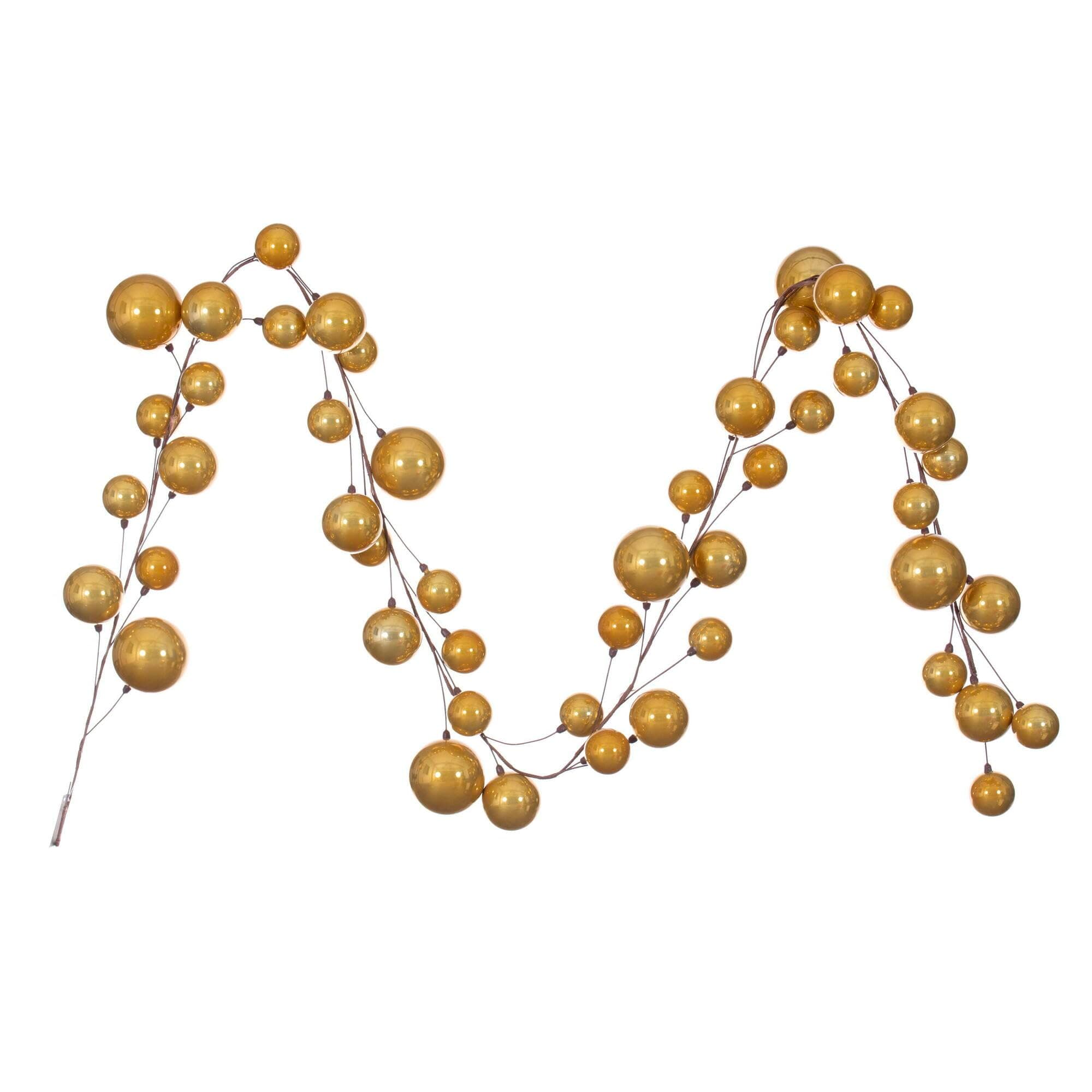 Vickerman 10' Gold Pearl Branch Ball Wire Garland.