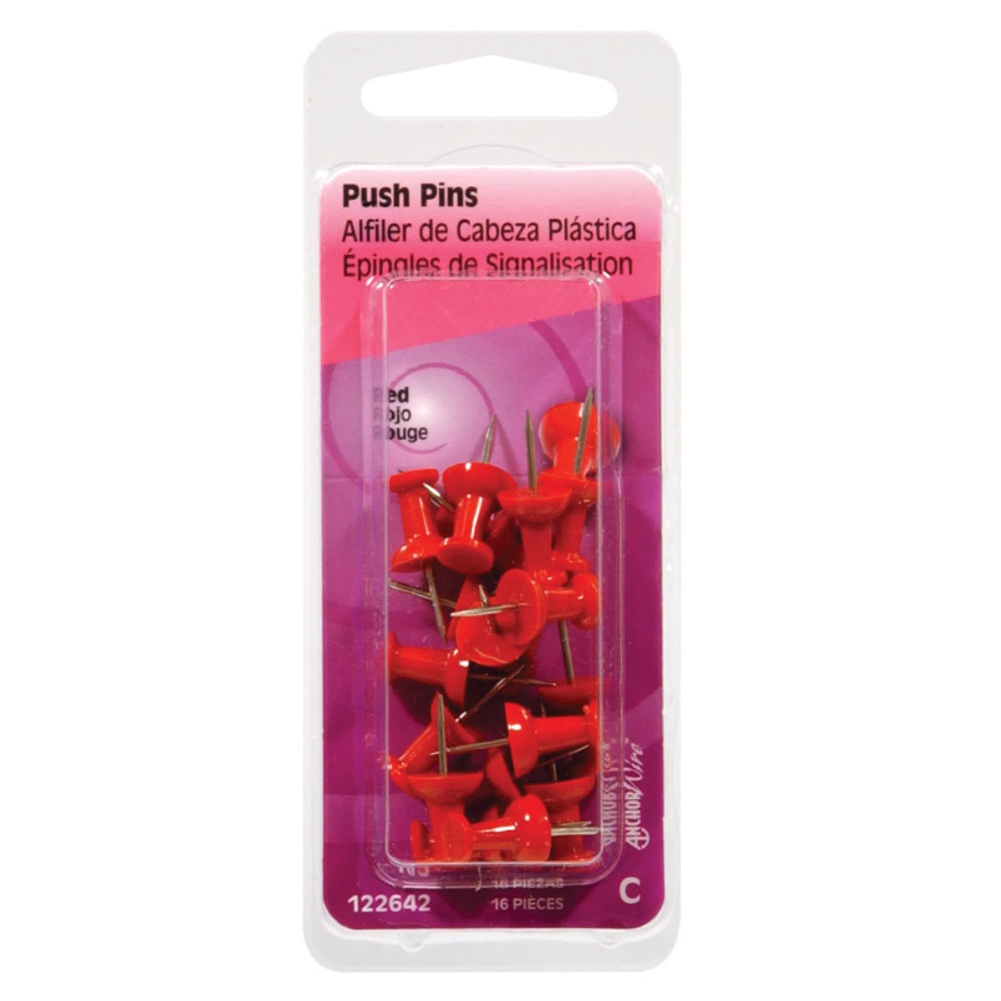 HILLMAN GROUP 122642 PUSH PIN RED