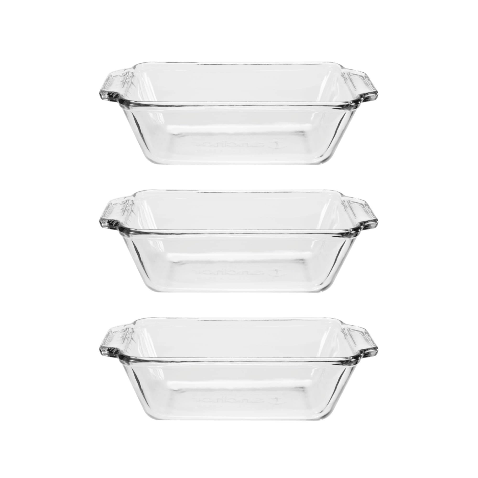 Anchor Hocking Glass Bread Pan, 1.5 Quart Loaf Pan, Set of 3