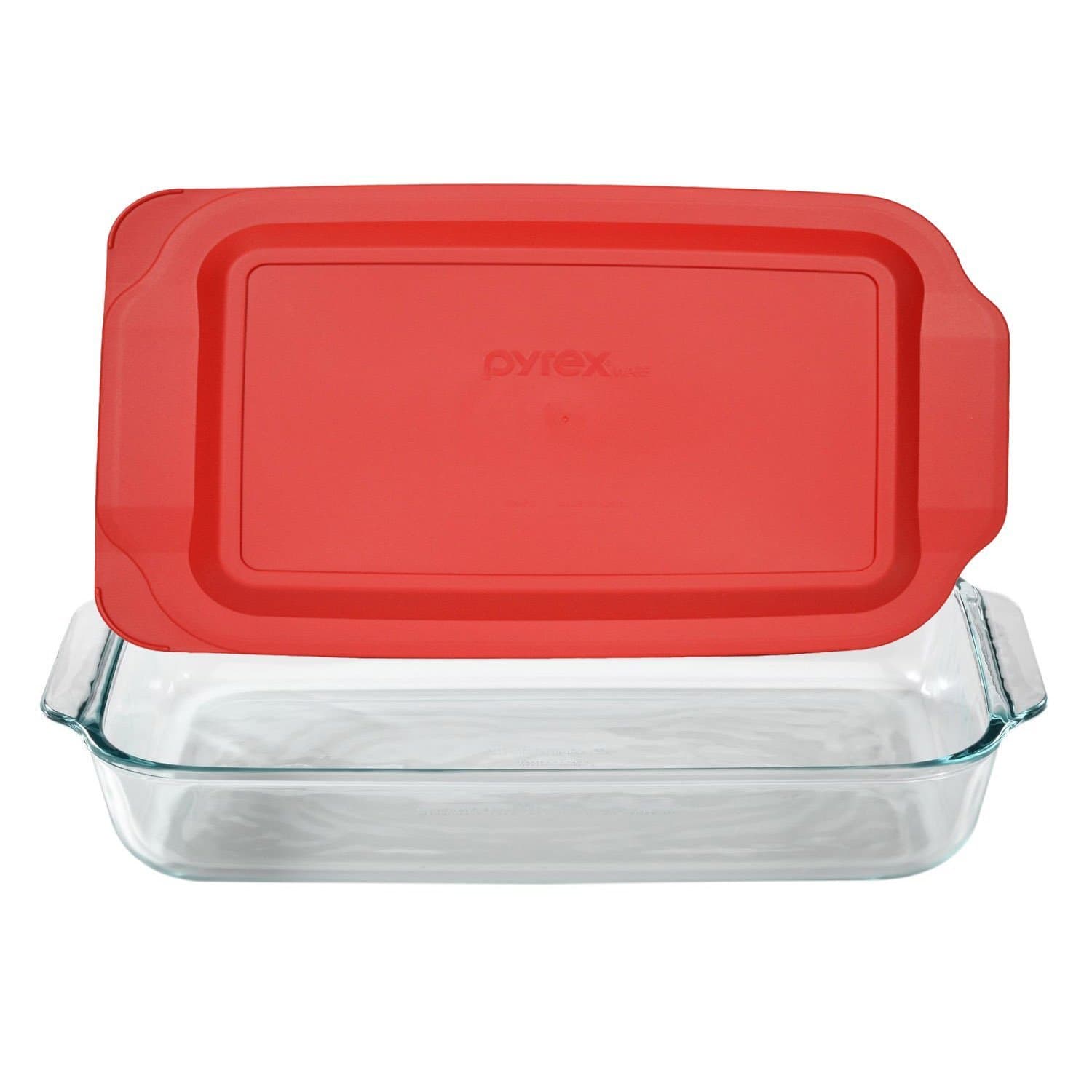 Pyrex 233 3-Qt Dish & 233-PC Red Lid (2-Pack) - Made in USA