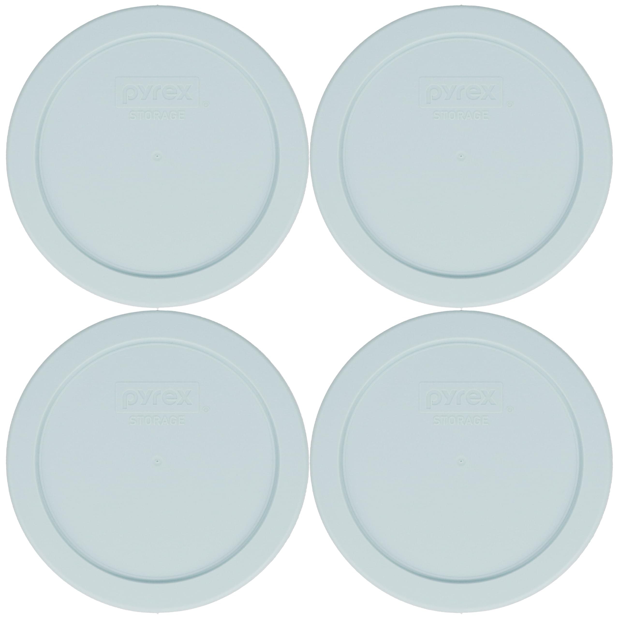 Pyrex 7201-PC (4-Cup) Muddy Aqua Food Storage Lid (4-Pack) - Made in USA
