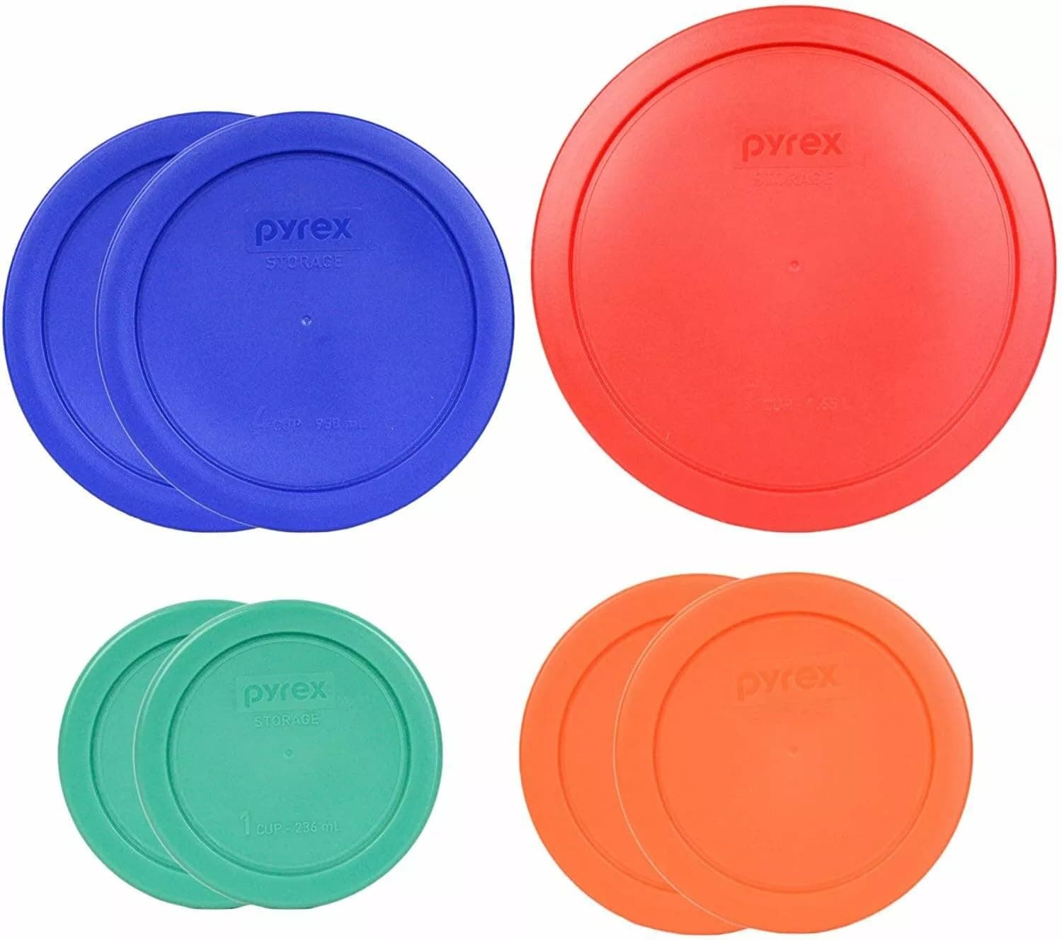 Pyrex 7-Pc Mardi Gras Theme Food Storage Replacement Lids - Made in USA