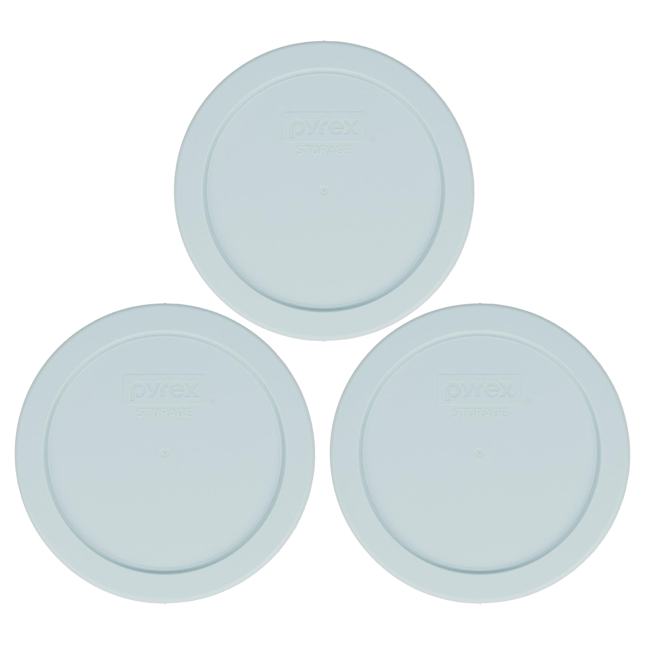 Pyrex 7201-PC (4-Cup) Muddy Aqua Food Storage Lid (3 Pack) - Made in USA