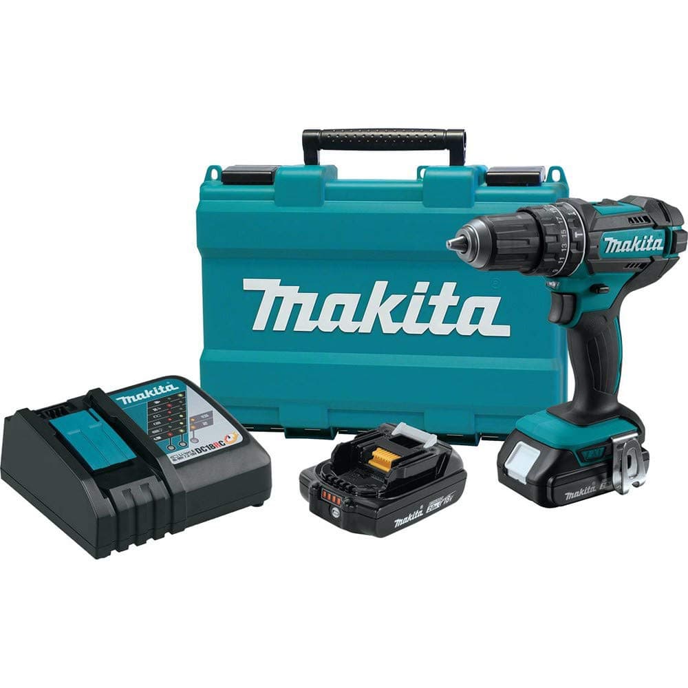 Makita XPH10R 18V Compact Lithium-Ion Cordless Hammer Driver-Drill Kit (2 Amp), 1/2"