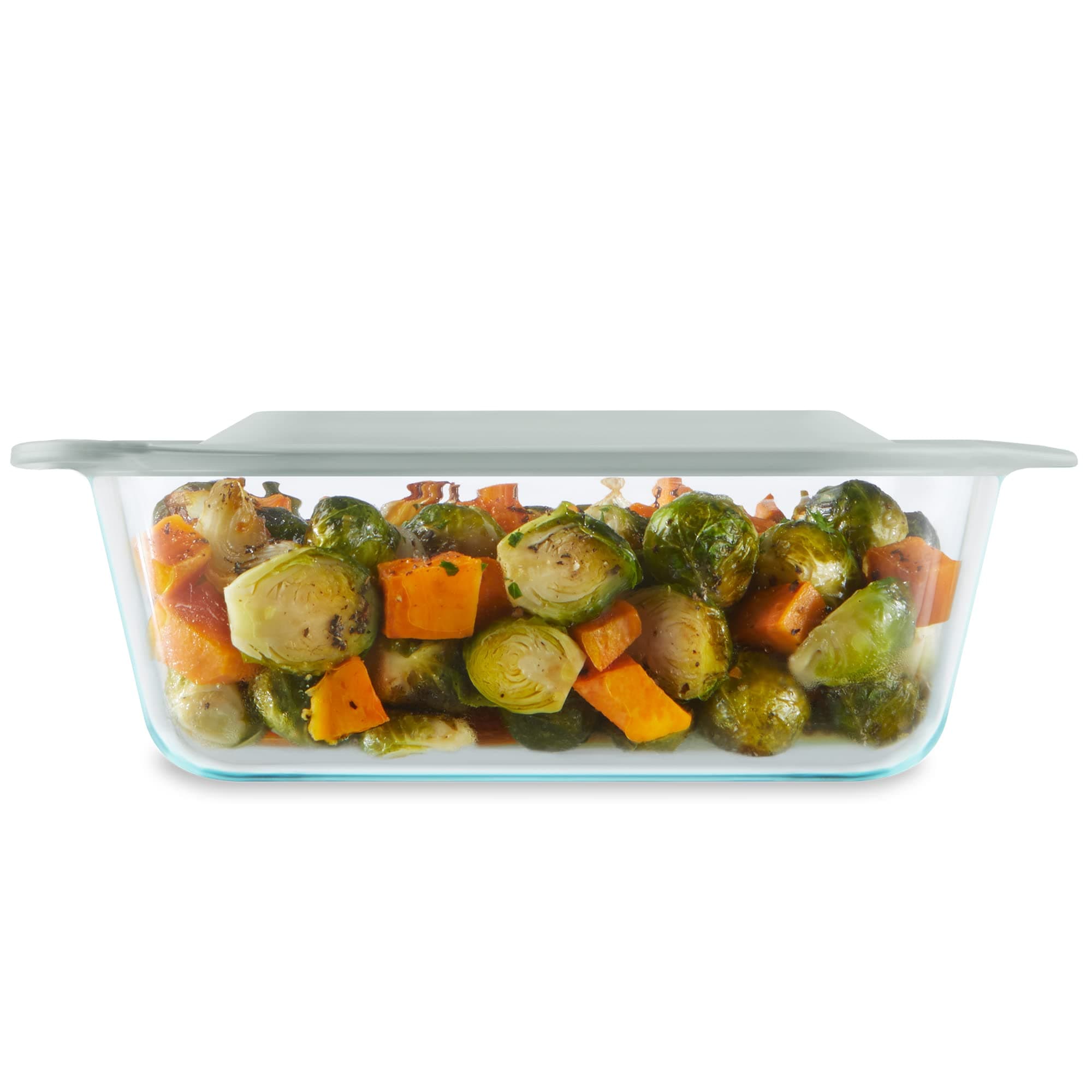 Pyrex 8x8 Deep Glass Baking Dish with Plastic Lid, Deep Casserole Dish