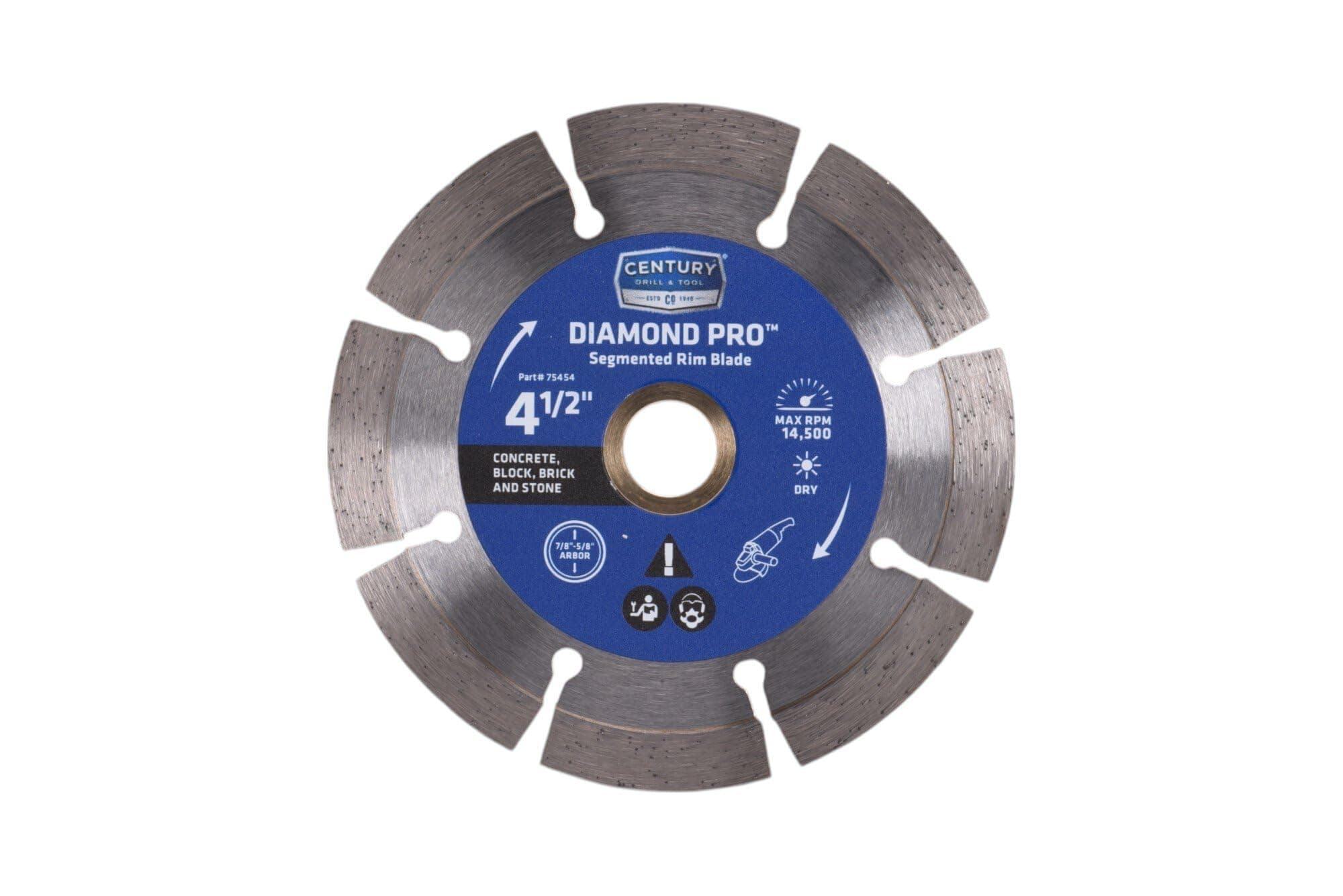 Century Drill & Tool 75454 Professional Segmented Rim Diamond Pro Saw Blade, 4-1/2"
