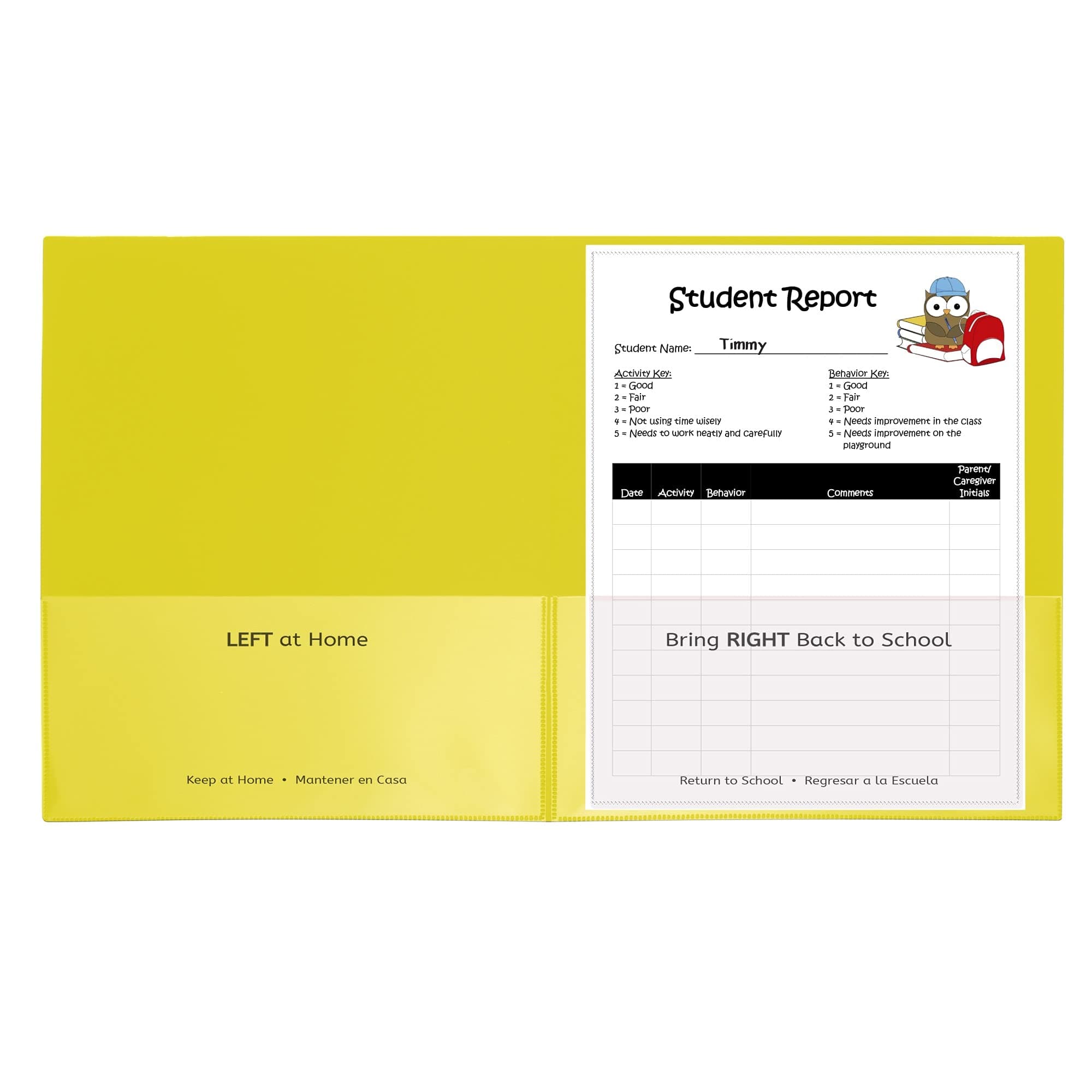 C-Line Classroom Connector School-to-Home Folders, Yellow, 25 per Box (32006)