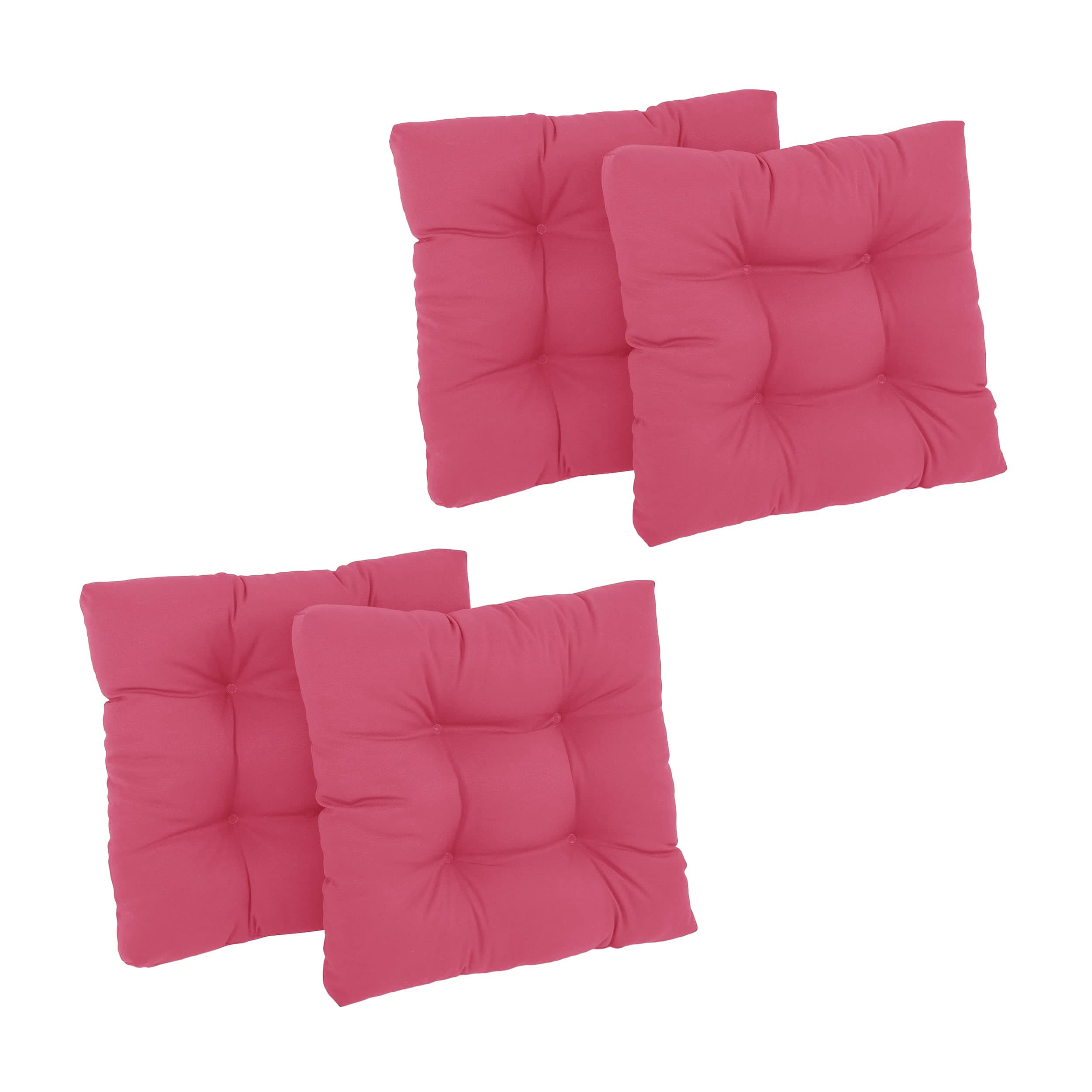 Blazing Needles 19-inch Twill Square Chair Cushion, 19" x 19", Berry Berry 4 Count