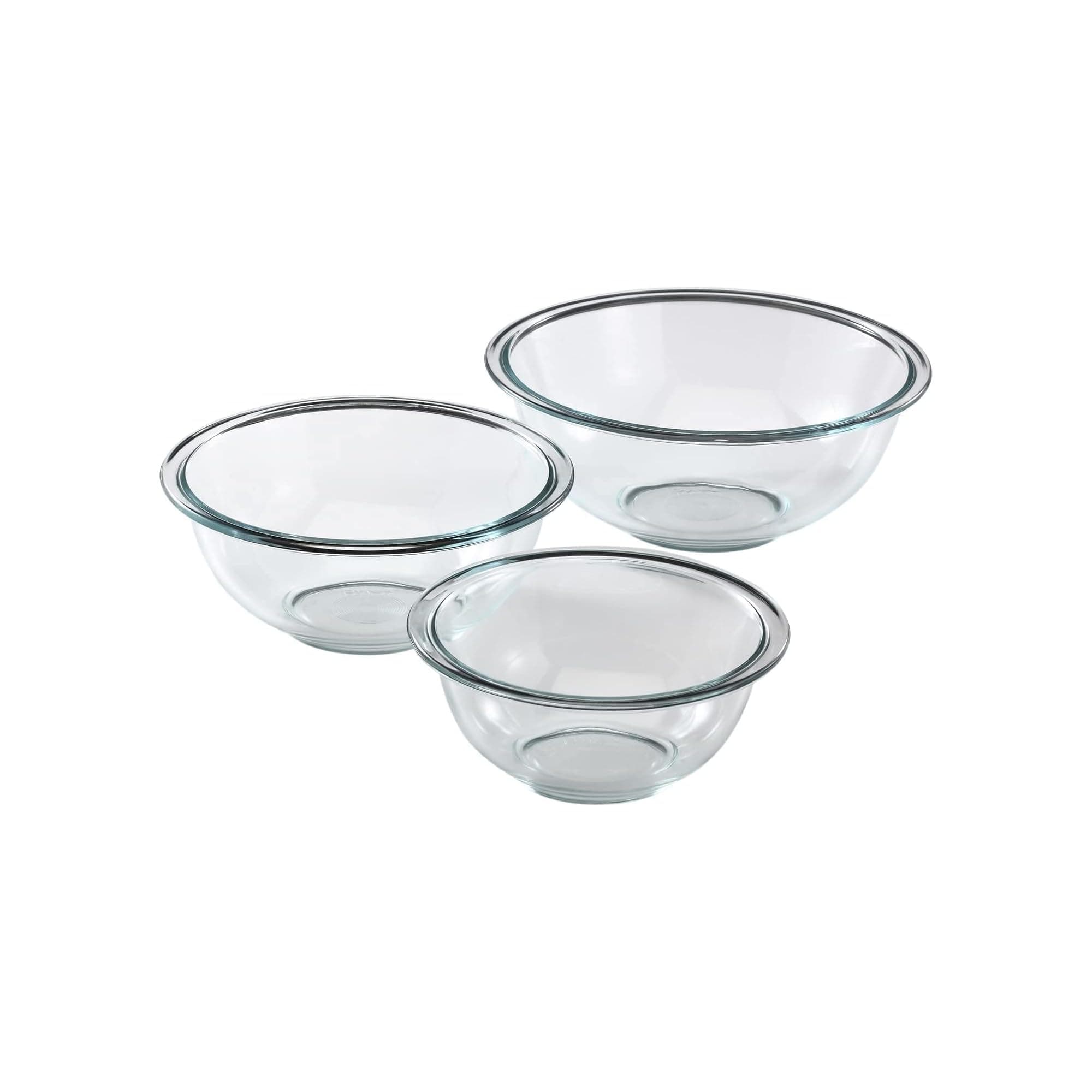 Pyrex Essentials (3-Piece) Glass Mixing Bowls Set for Prepping and Baking