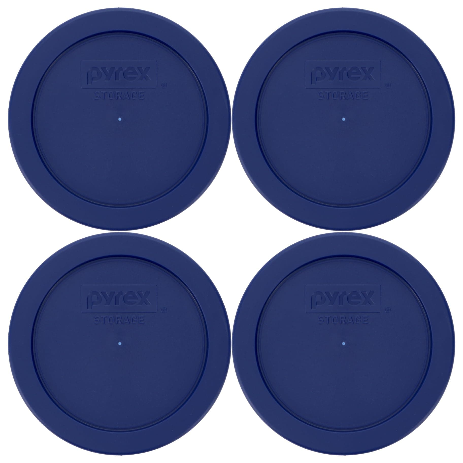 Pyrex 7200-PC (2-Cup) Blue Food Storage Lid (4-Pack) - Made in USA