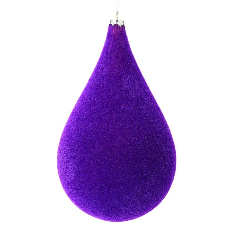 Vickerman 10.5" Purple Flocked Waterdrop ORN 2/Bag - M181866
