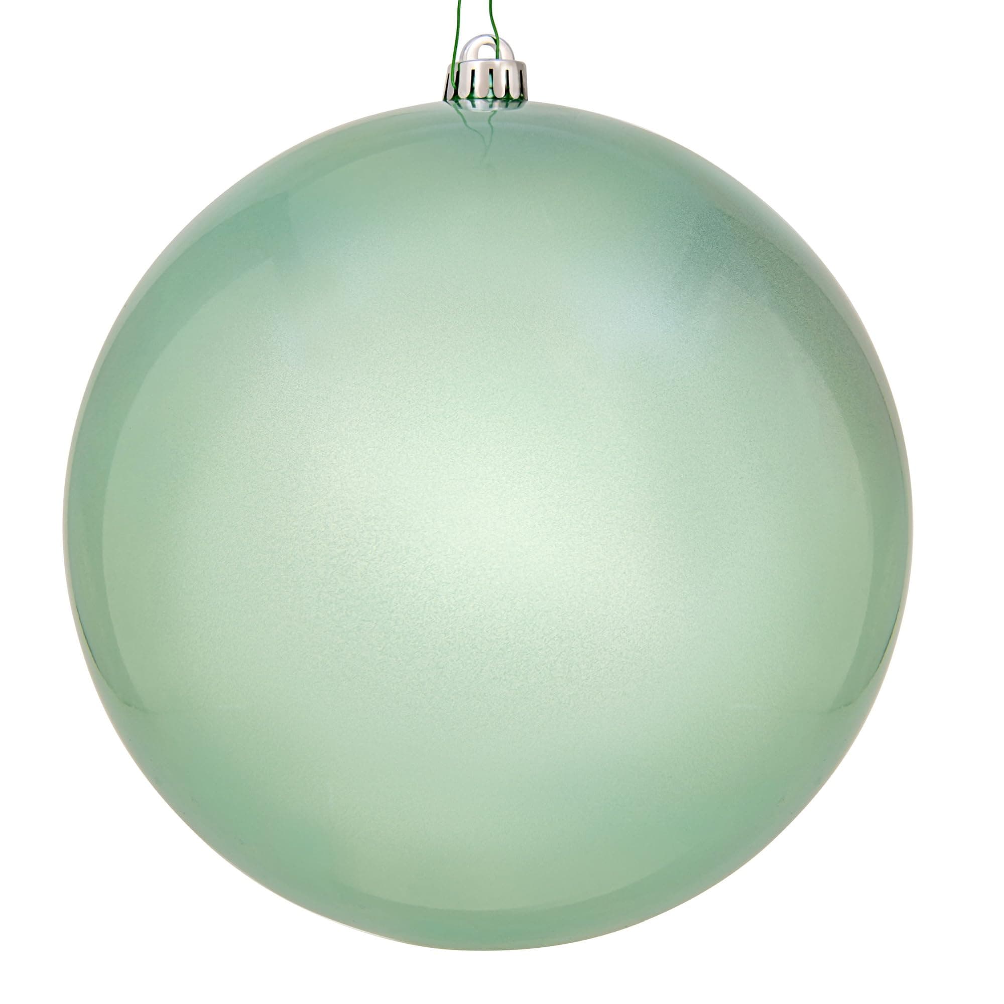 Vickerman 10" Frosty Mint Candy Ball Ornament.