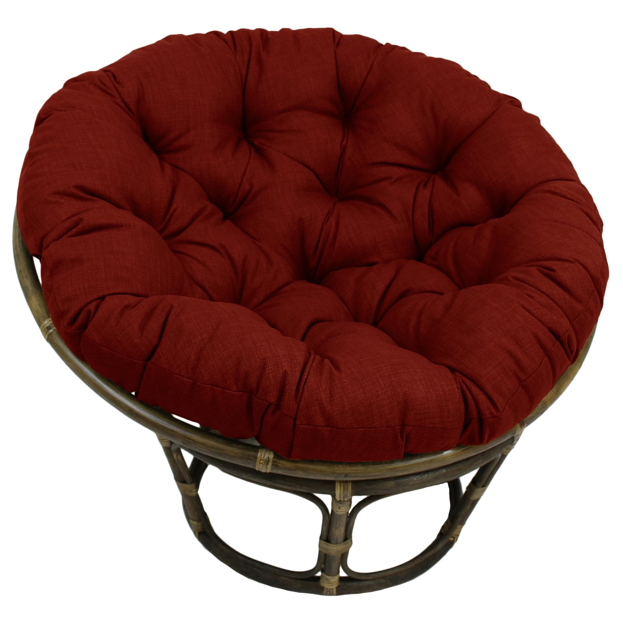 Blazing Needles Solid Outdoor Spun Polyester Papasan Cushion, 44", Paprika