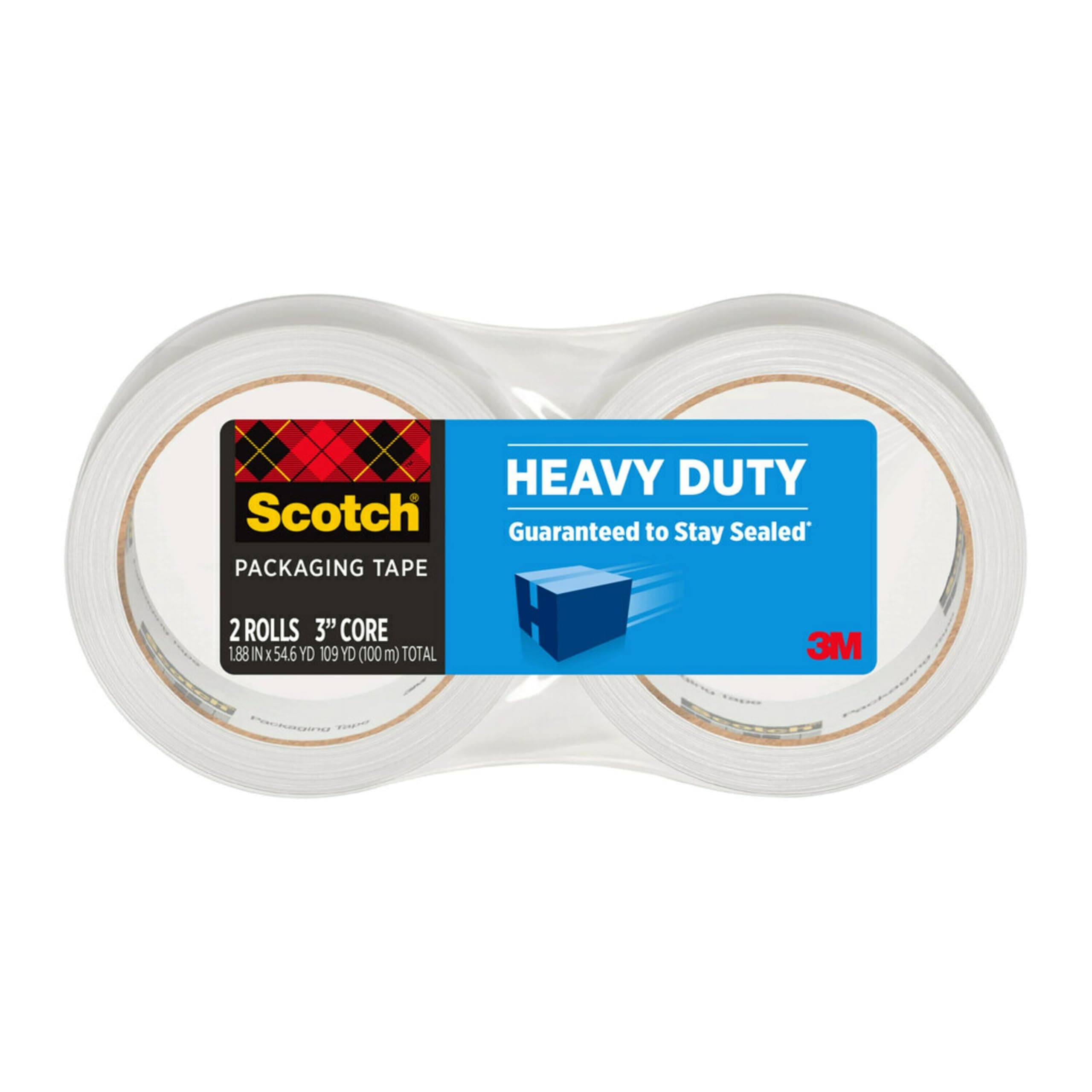 Scotch Heavy Duty Shipping Packaging Tape, 1.88 in x 54.6 yd, 3-Inch Core