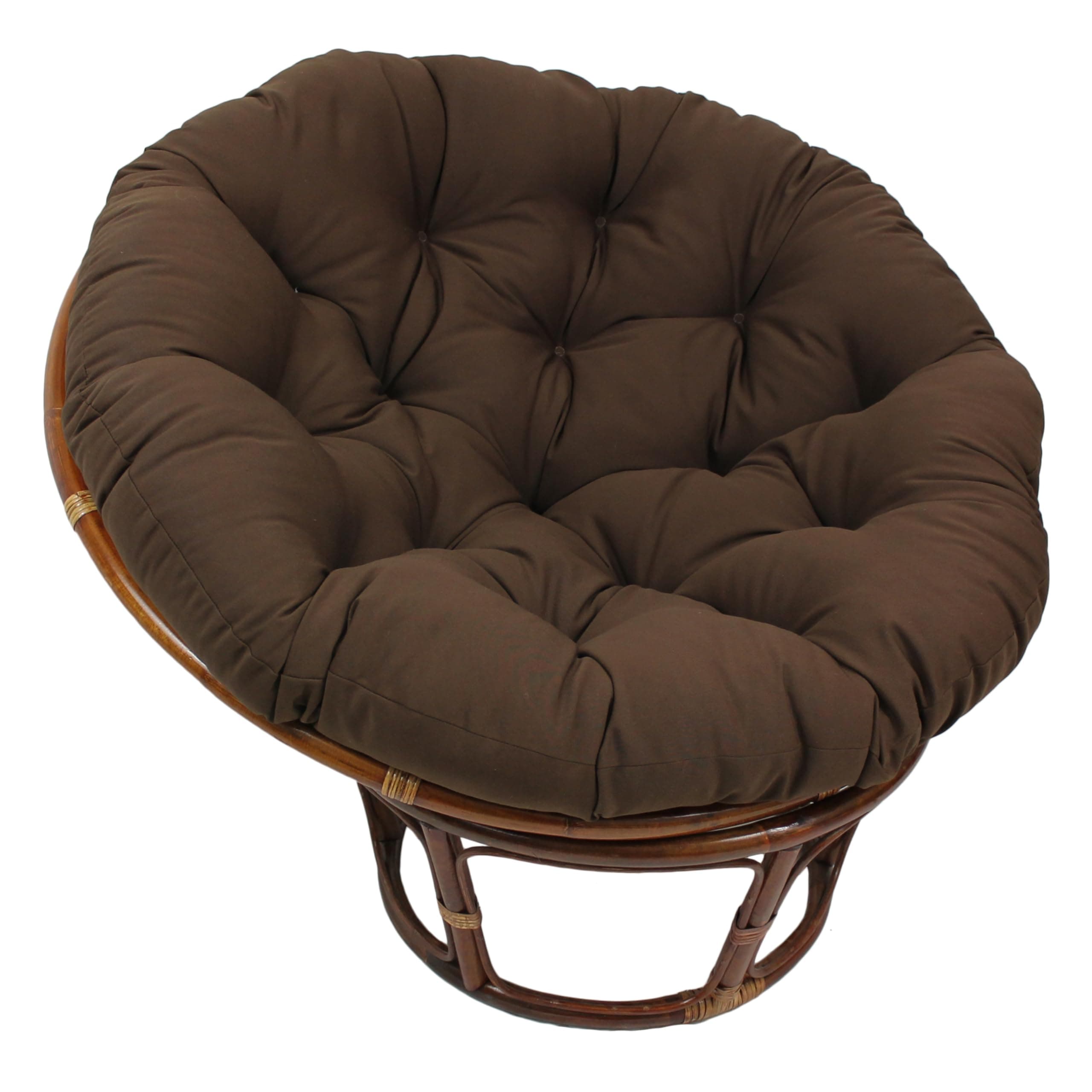 Blazing Needles Solid Twill Papasan Chair Cushion, 48" x 6" x 48", Chocolate