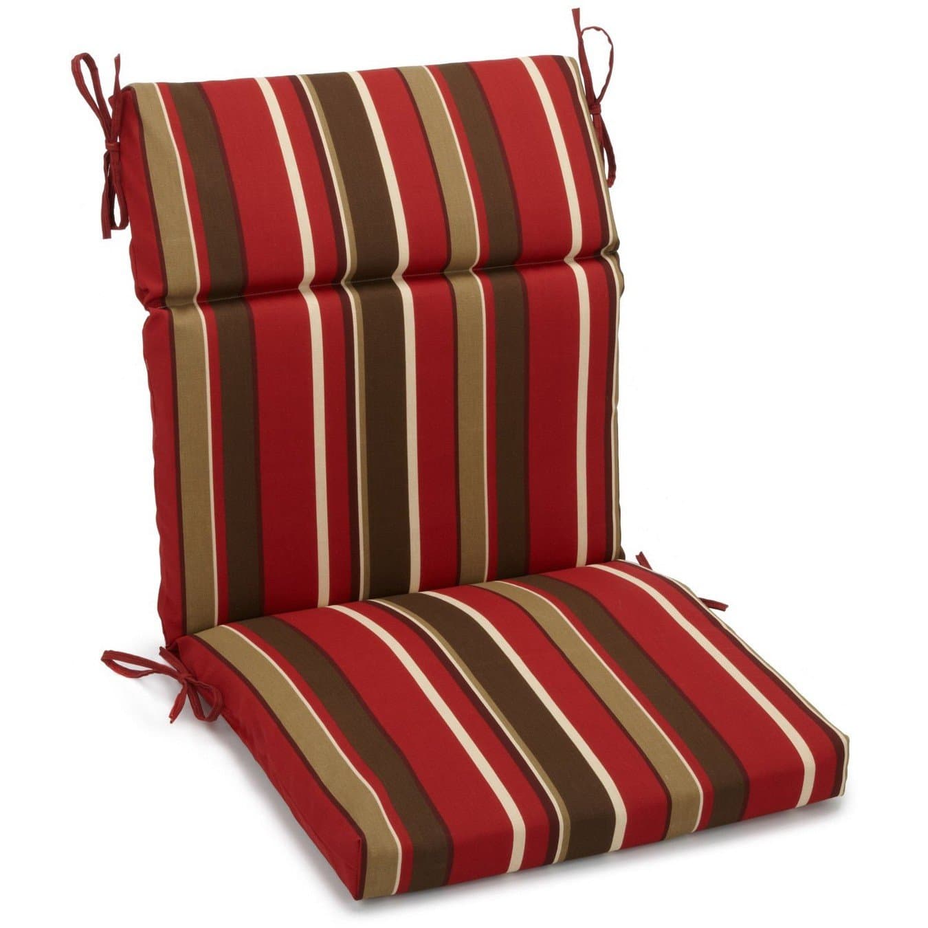 Blazing Needles Spun Polyester Patterned Outdoor Squared Seat/Back Chair Cushion, 20" x 42", Montserrat Sangria