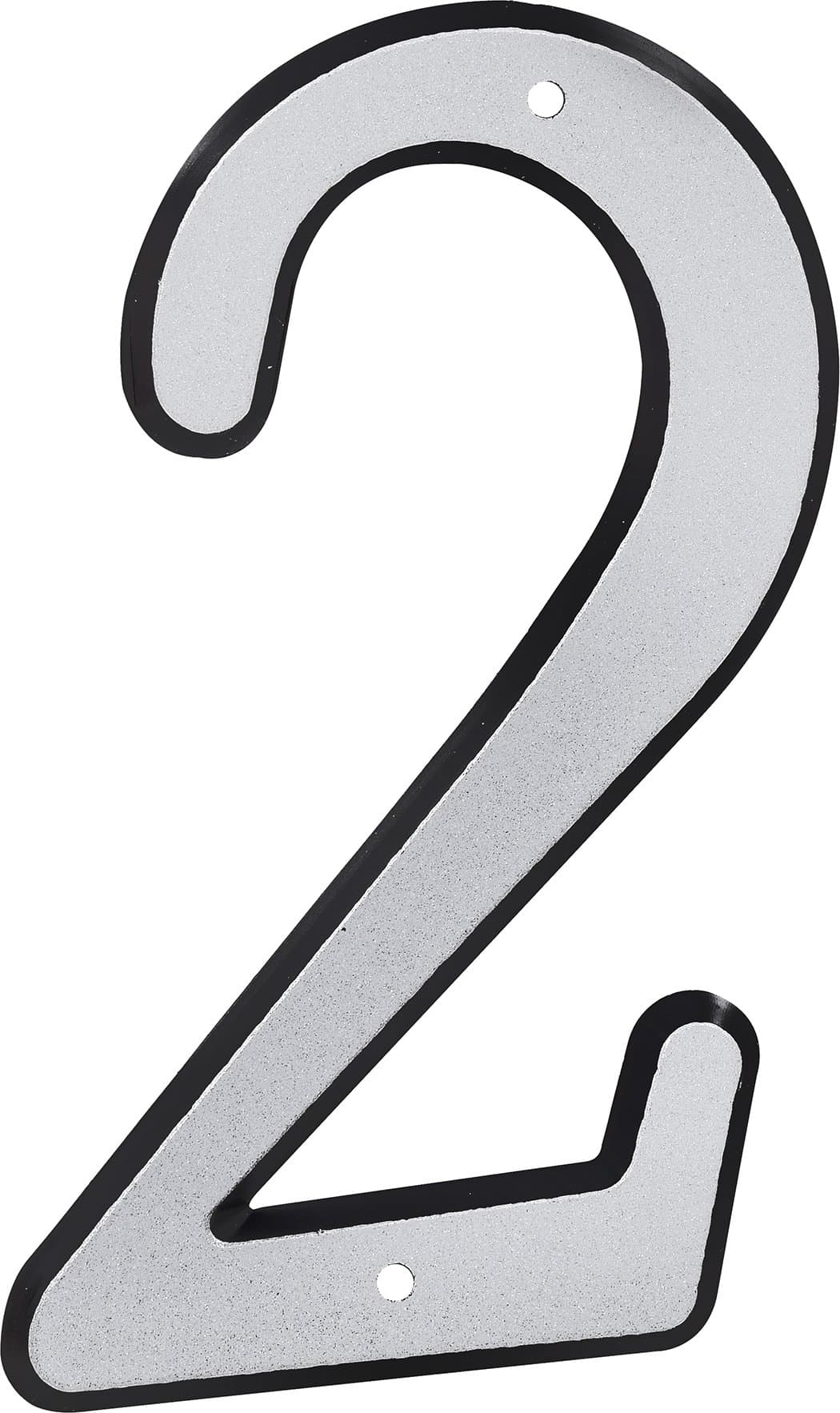 HIllman 841600 4-Inch Nail-On Reflective Plastic House Number 2