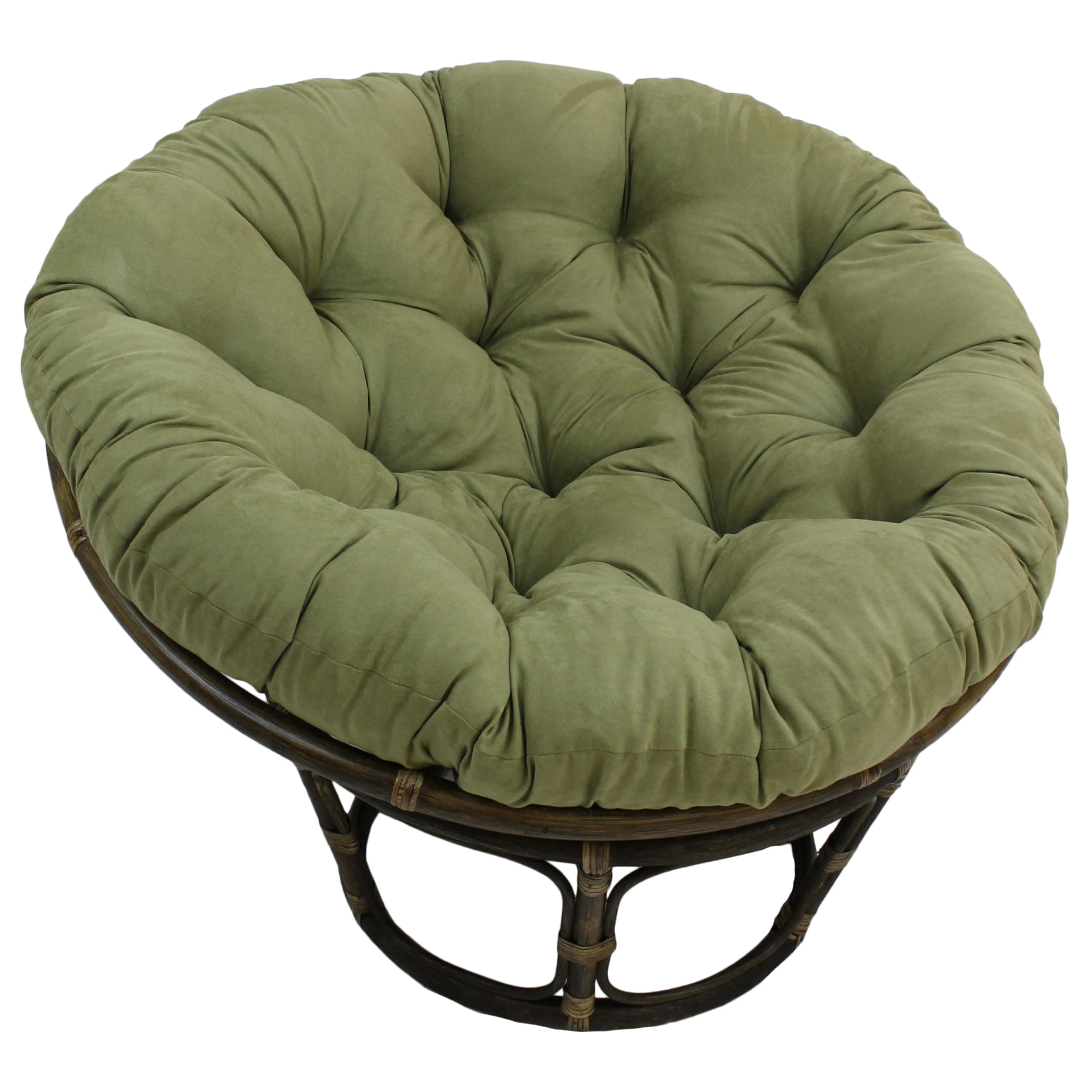 Blazing Needles Solid Microsuede Papasan Chair Cushion, 48" x 6" x 48", Sage Green