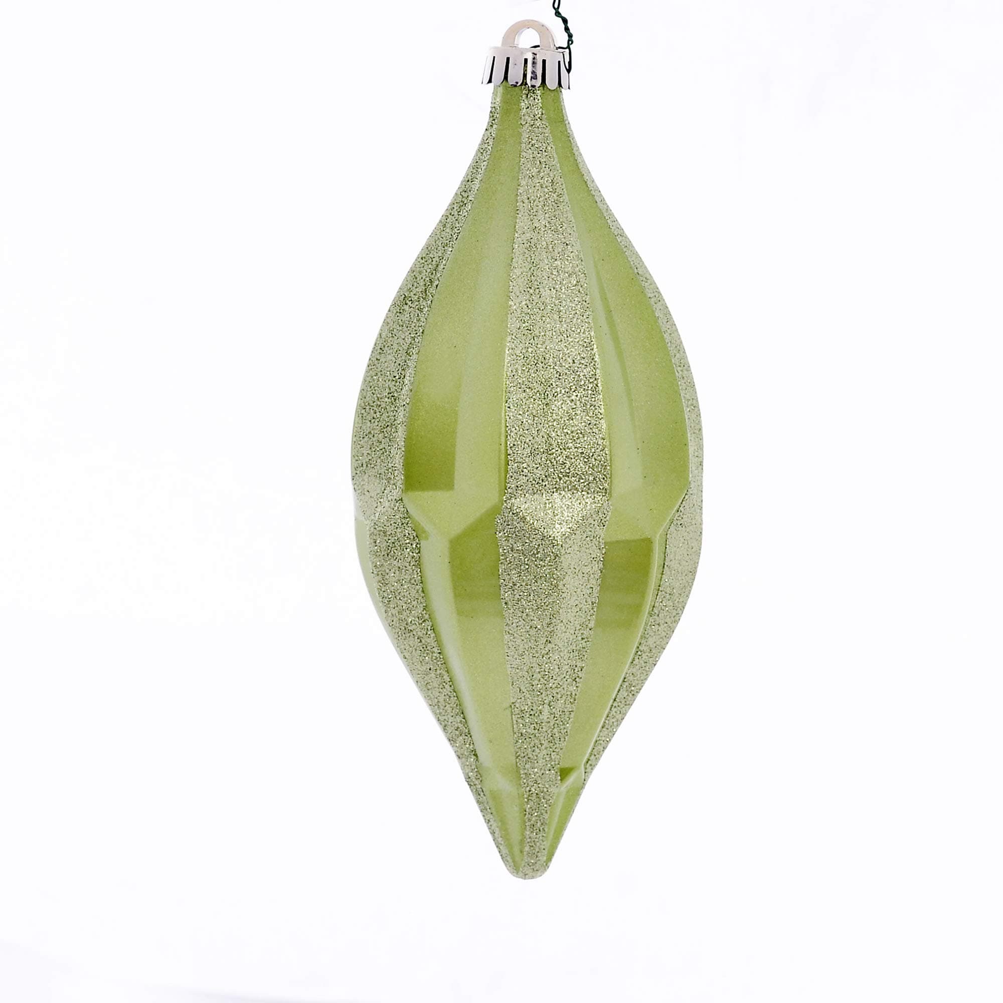 Vickerman 10" Celadon Candy Glitter Shuttle Christmas Ornament, Pack of 2