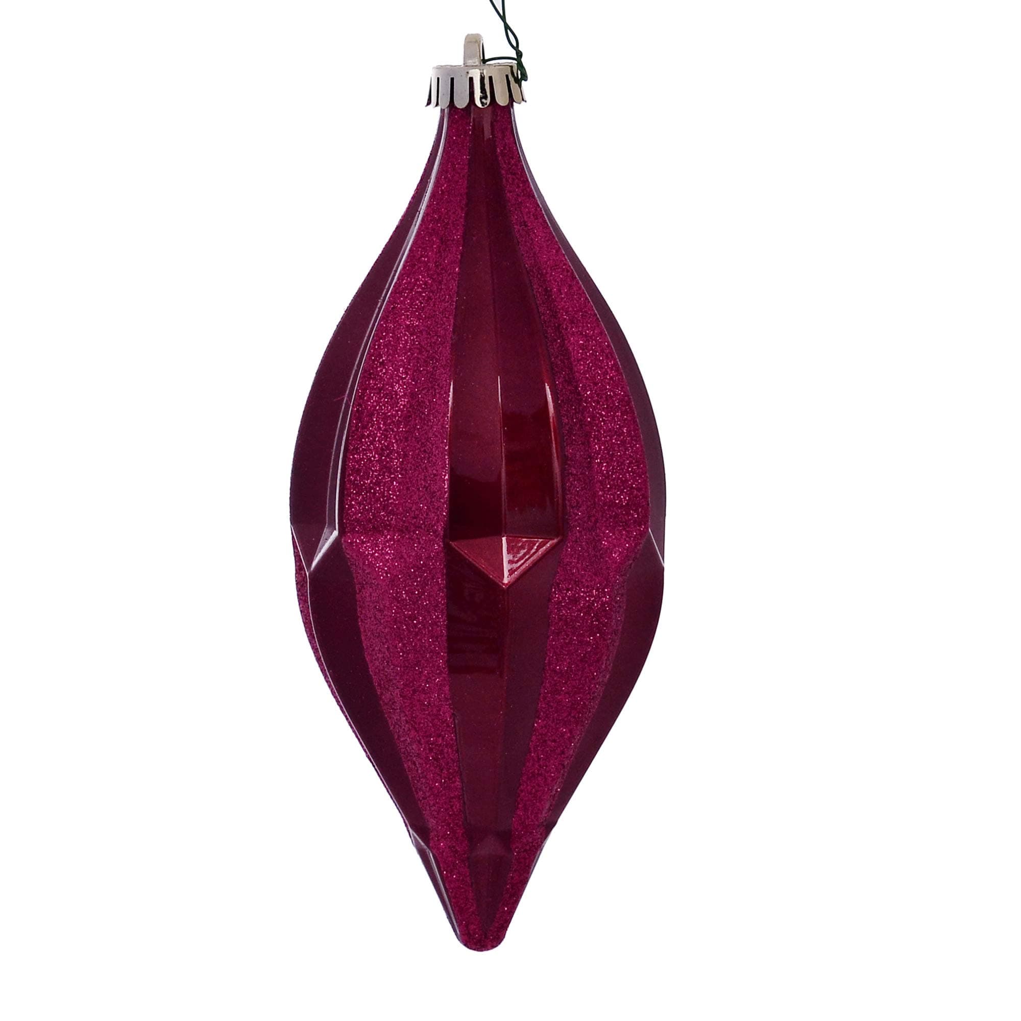 Vickerman 10" Berry Red Candy Glitter Shuttle Christmas Ornament, Pack of 2