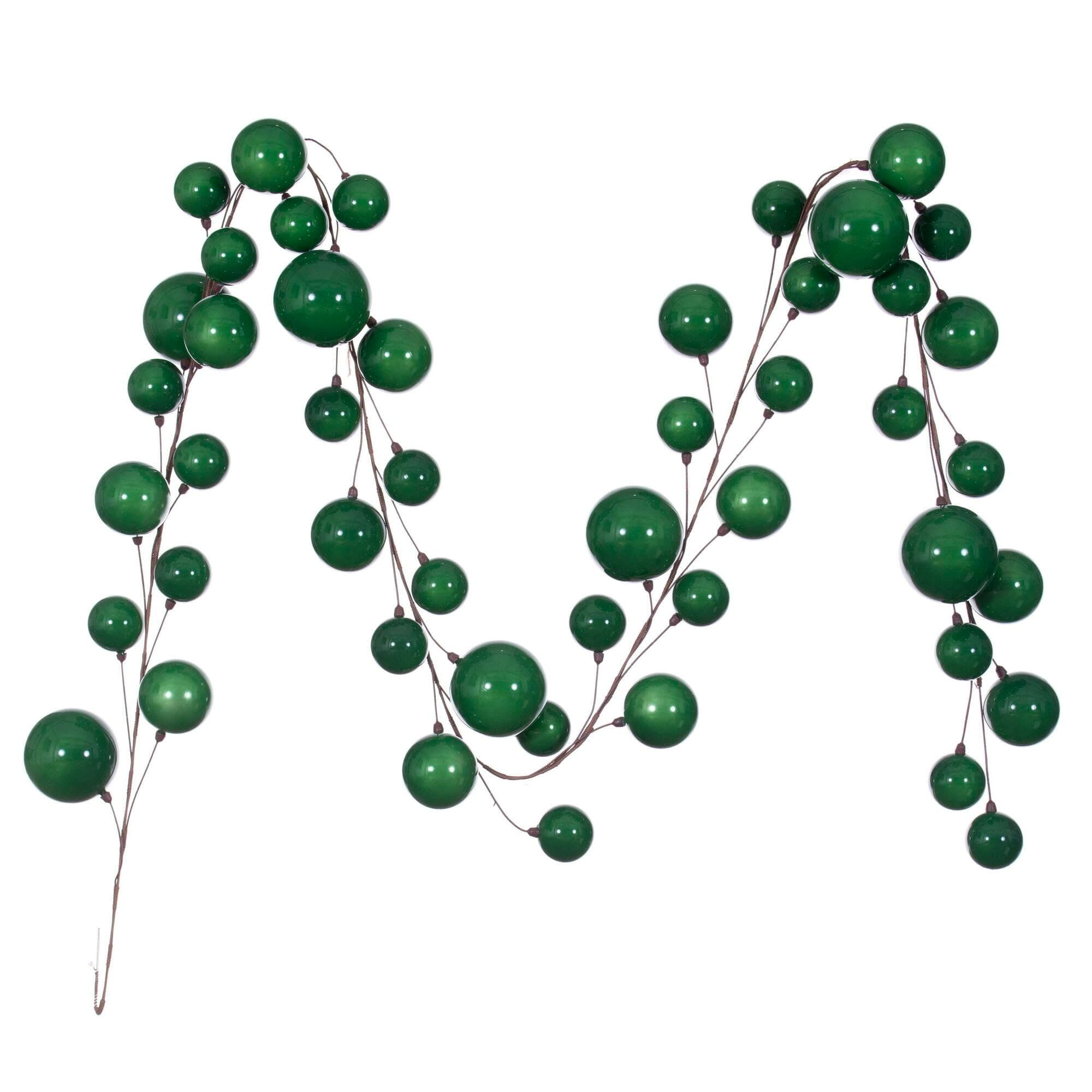 Vickerman 10' Green Pearl Branch Ball Wire Garland.