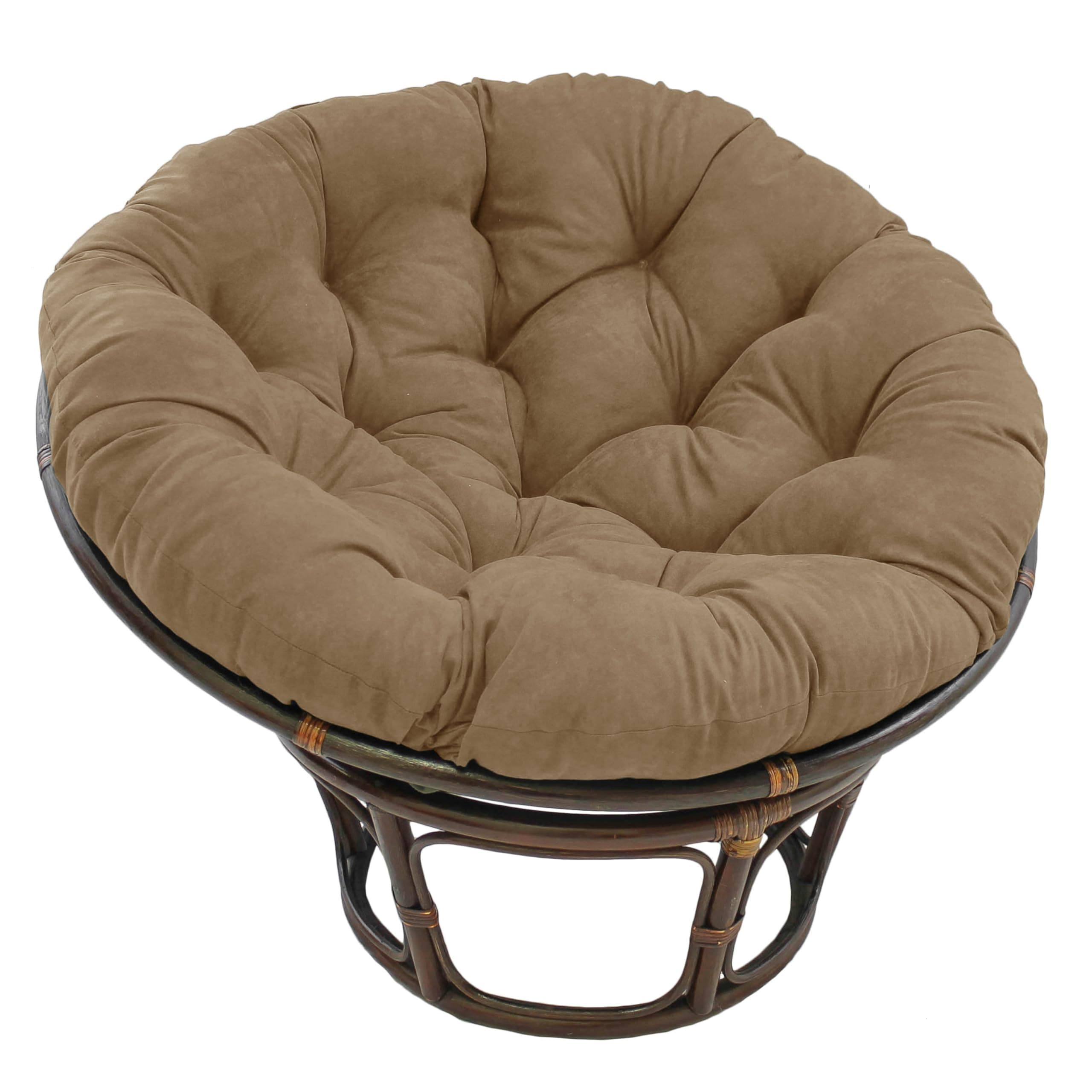Blazing Needles Solid Microsuede Papasan Chair Cushion, 44" x 6" x 44", Java