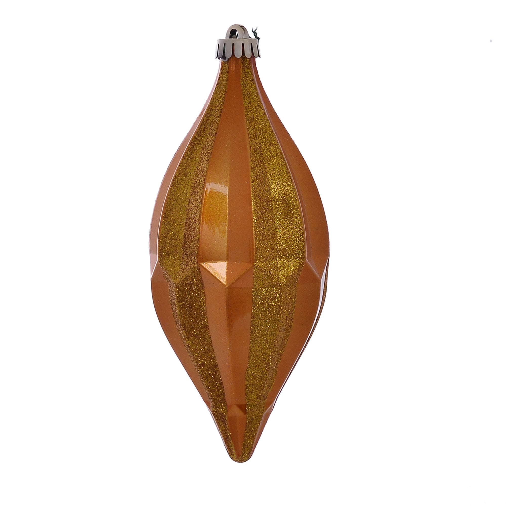 Vickerman 10" Antique Gold Candy Glitter Shuttle Christmas Ornament, Pack of 2
