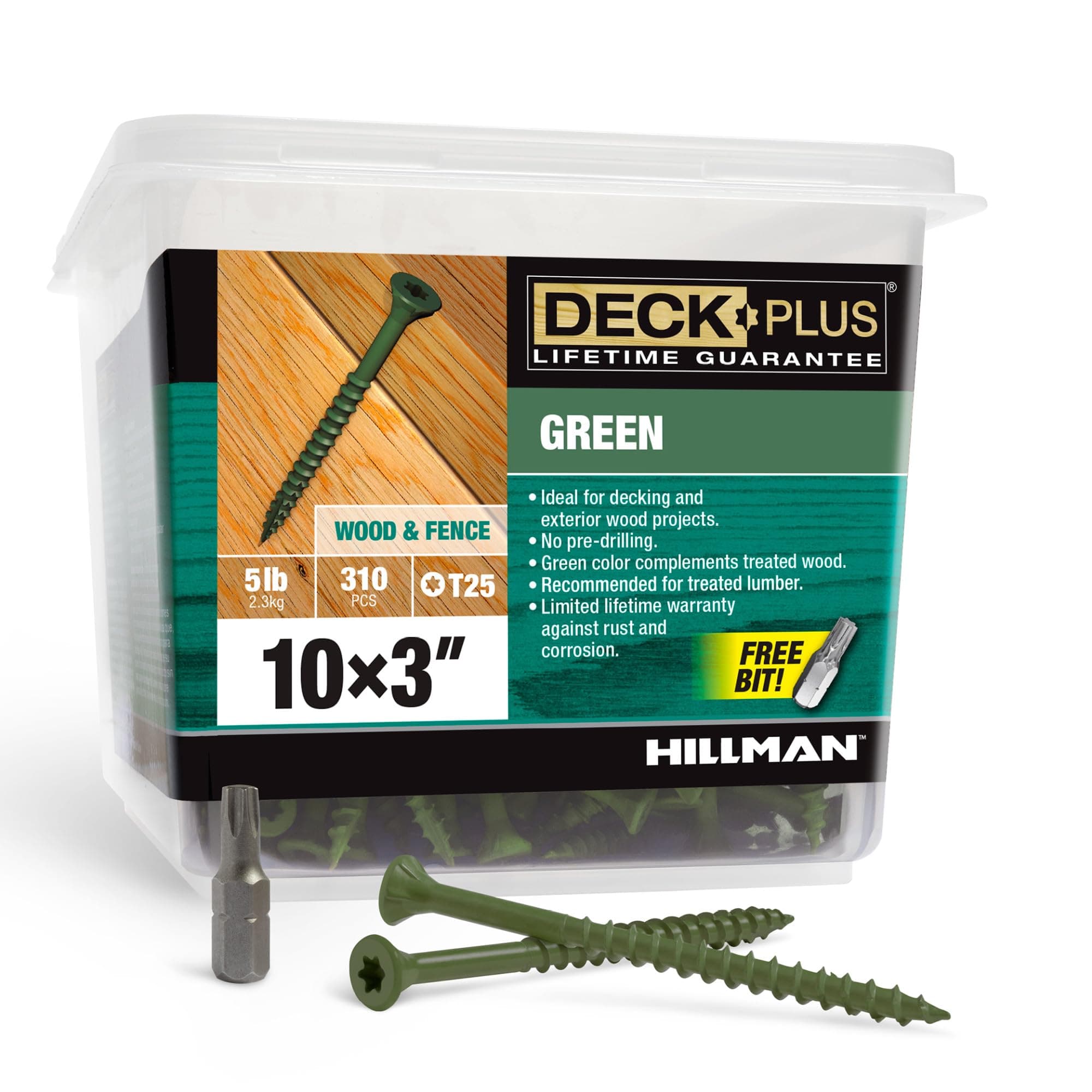 HILLMAN FASTENERS 48405 5 LB 10x3 Green Deck Screw