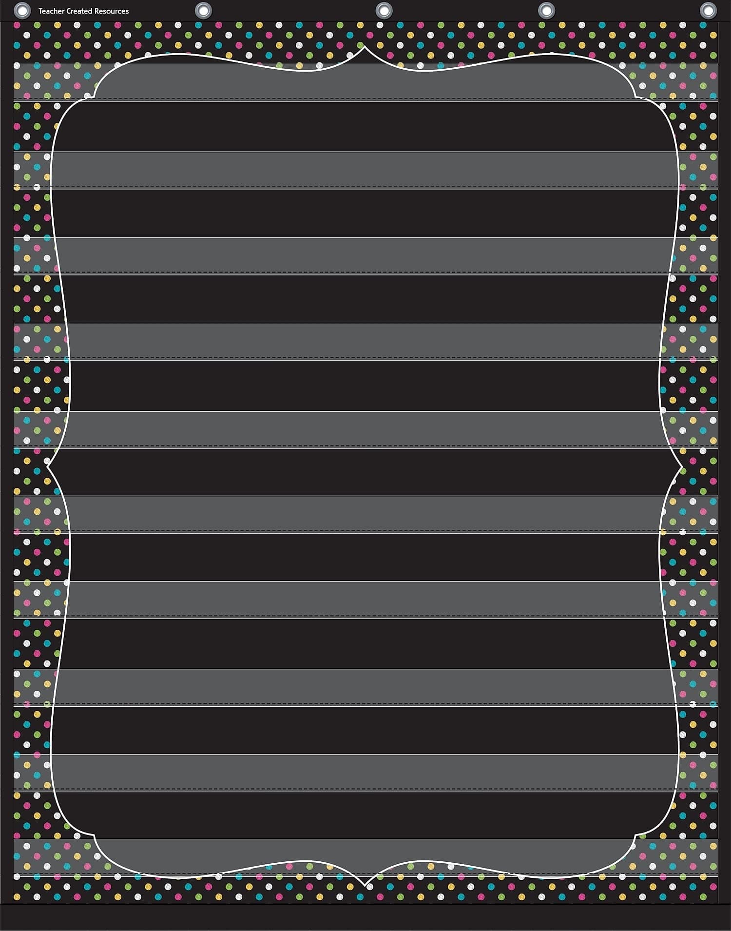 Teacher Created Resources Chalkboard Brights 10 Pocket Chart (20746), Black, 34inx44in