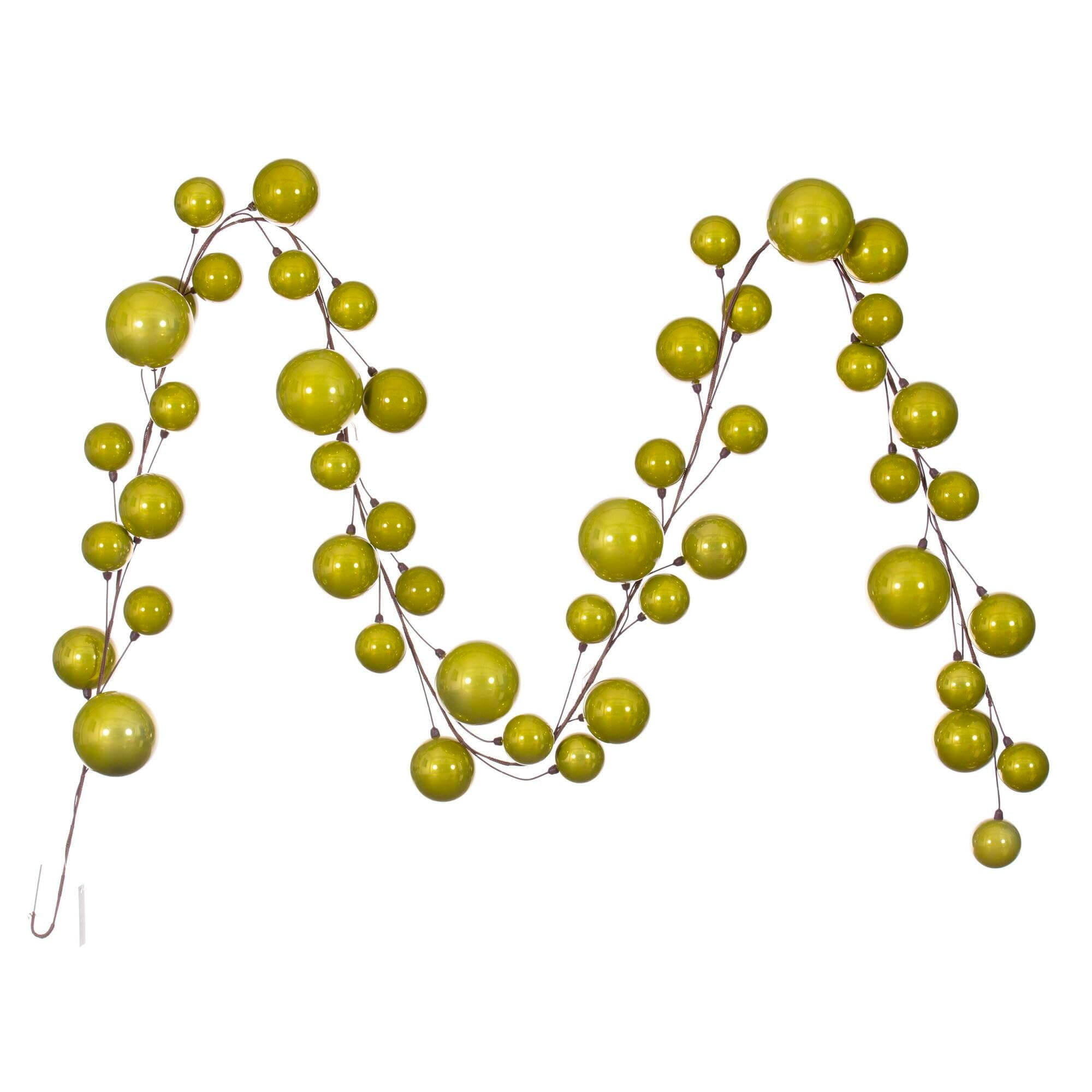 Vickerman 10' Lime Pearl Branch Ball Wire Garland.