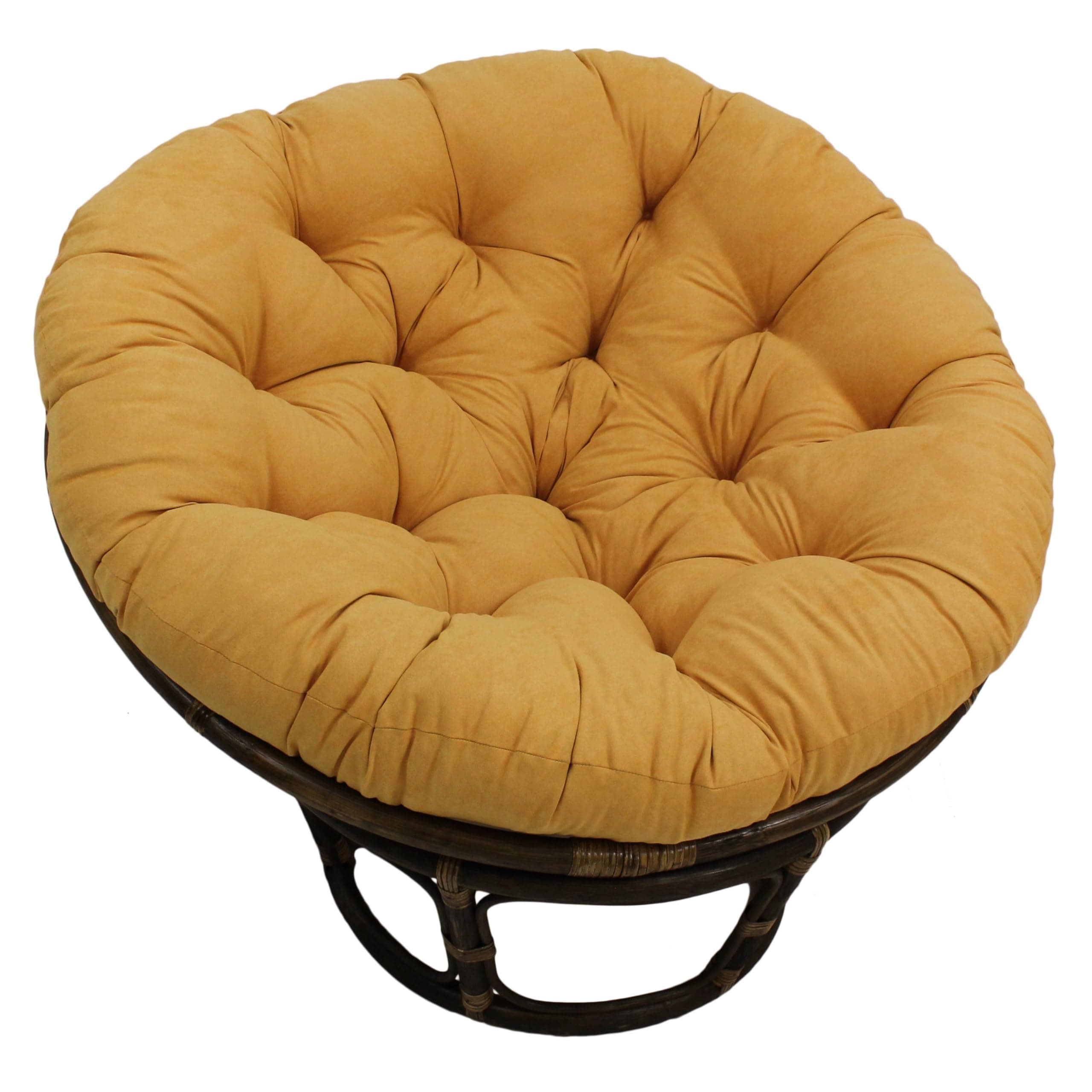 Blazing Needles Solid Microsuede Papasan Chair Cushion, 48" x 6" x 48", Lemon