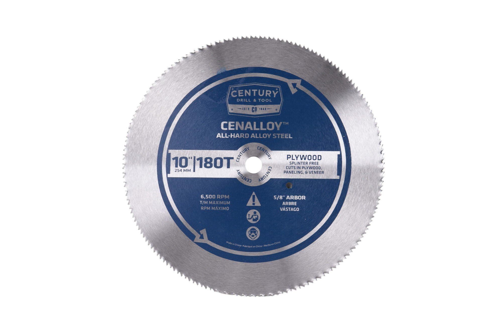 Century Drill & Tool 08216 Cenalloy Plywood Circular Saw Blade 10" by 180T