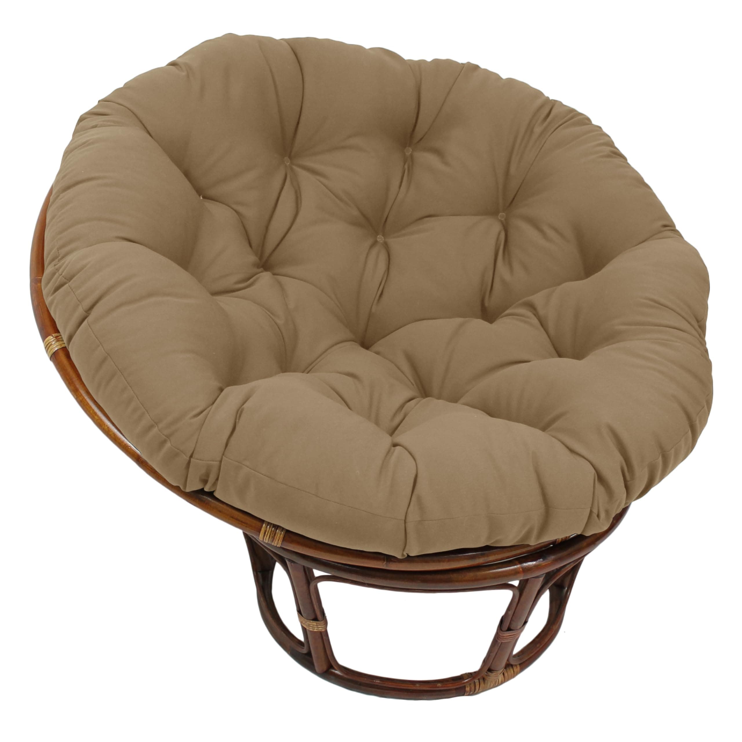 Blazing Needles Solid Twill Papasan Chair Cushion, 48" x 6" x 48", Toffee