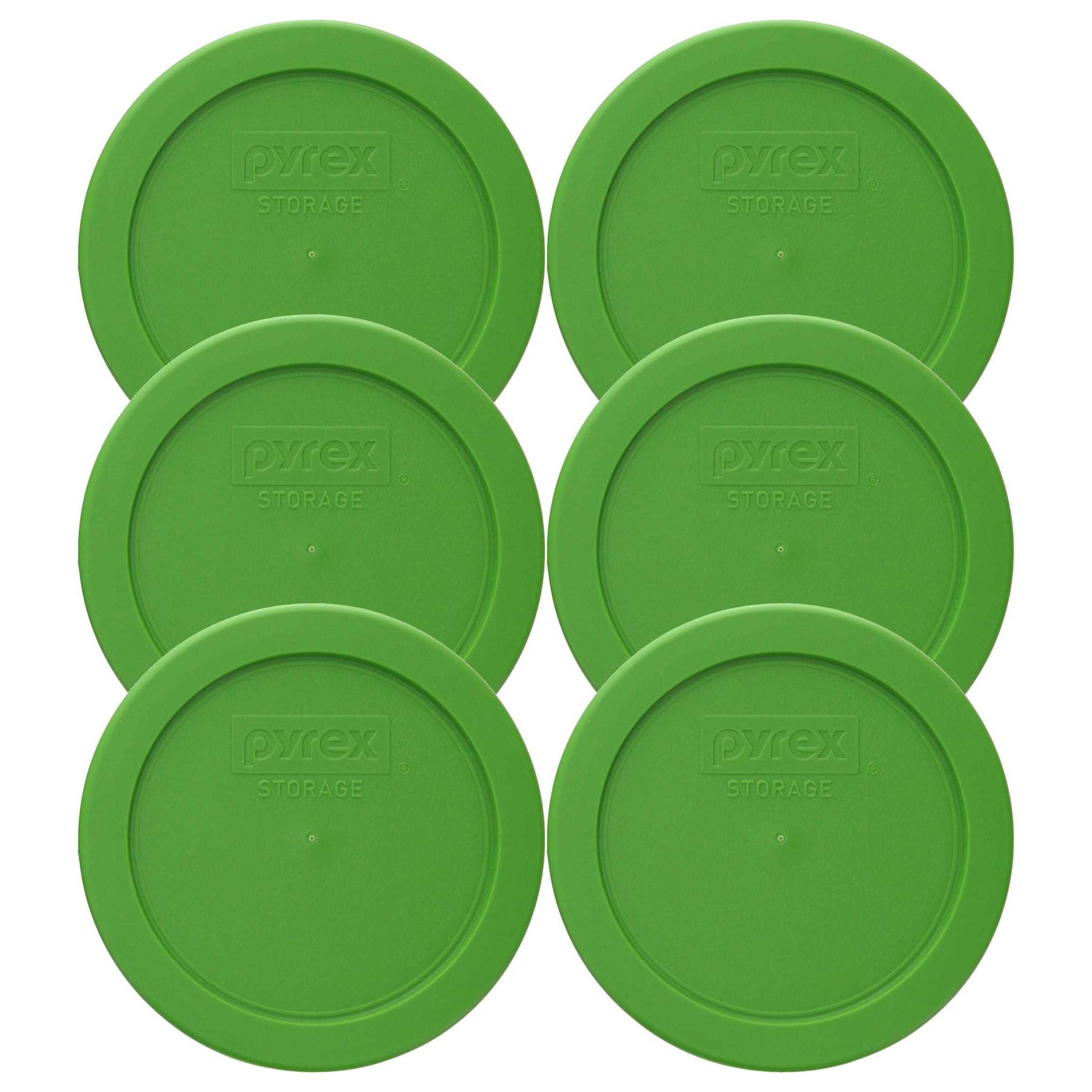 Pyrex 7200-PC (2-Cup) Lawn Green Replacement Lid (6-Pack) - Made in USA