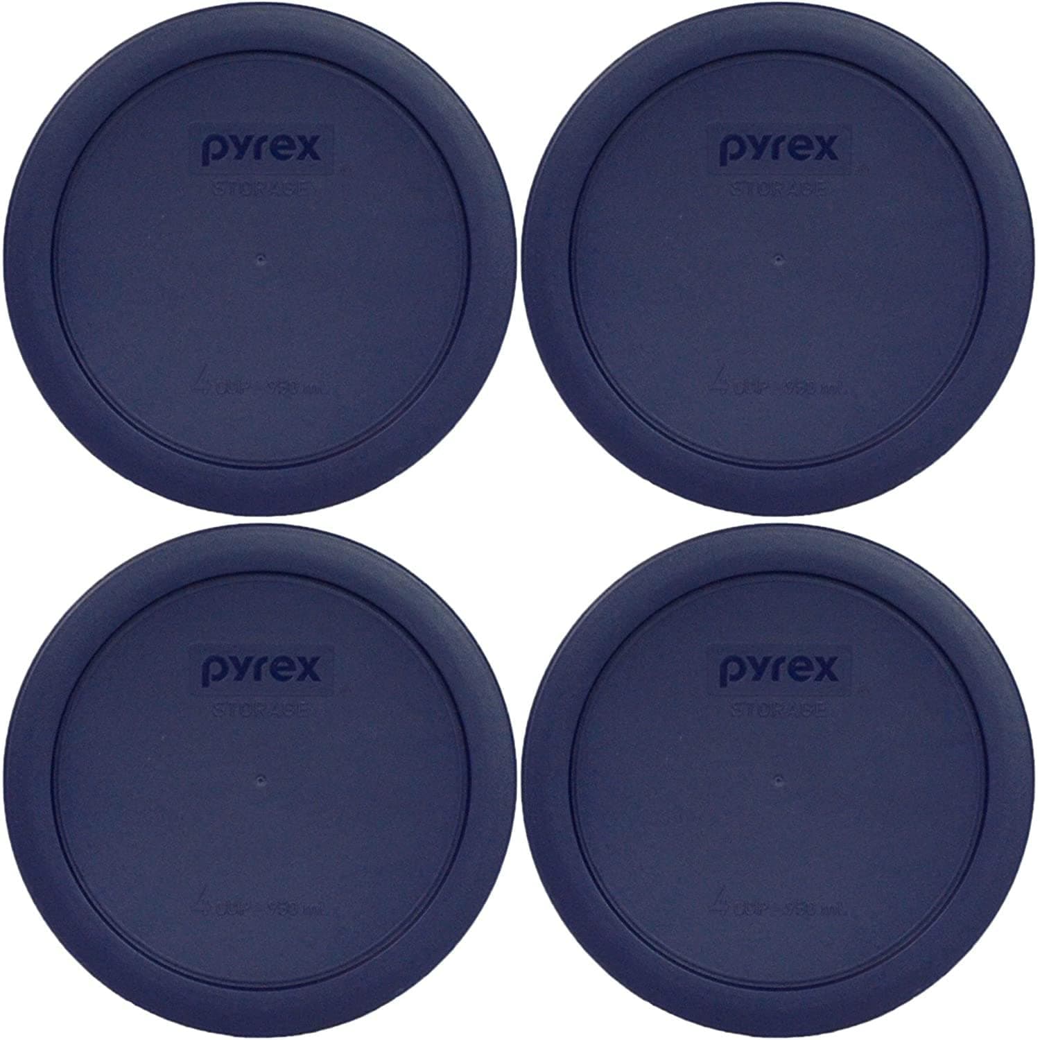 Pyrex 7201-PC (4-Cup) Blue Food Storage Lid (4-Pack) - Made in USA
