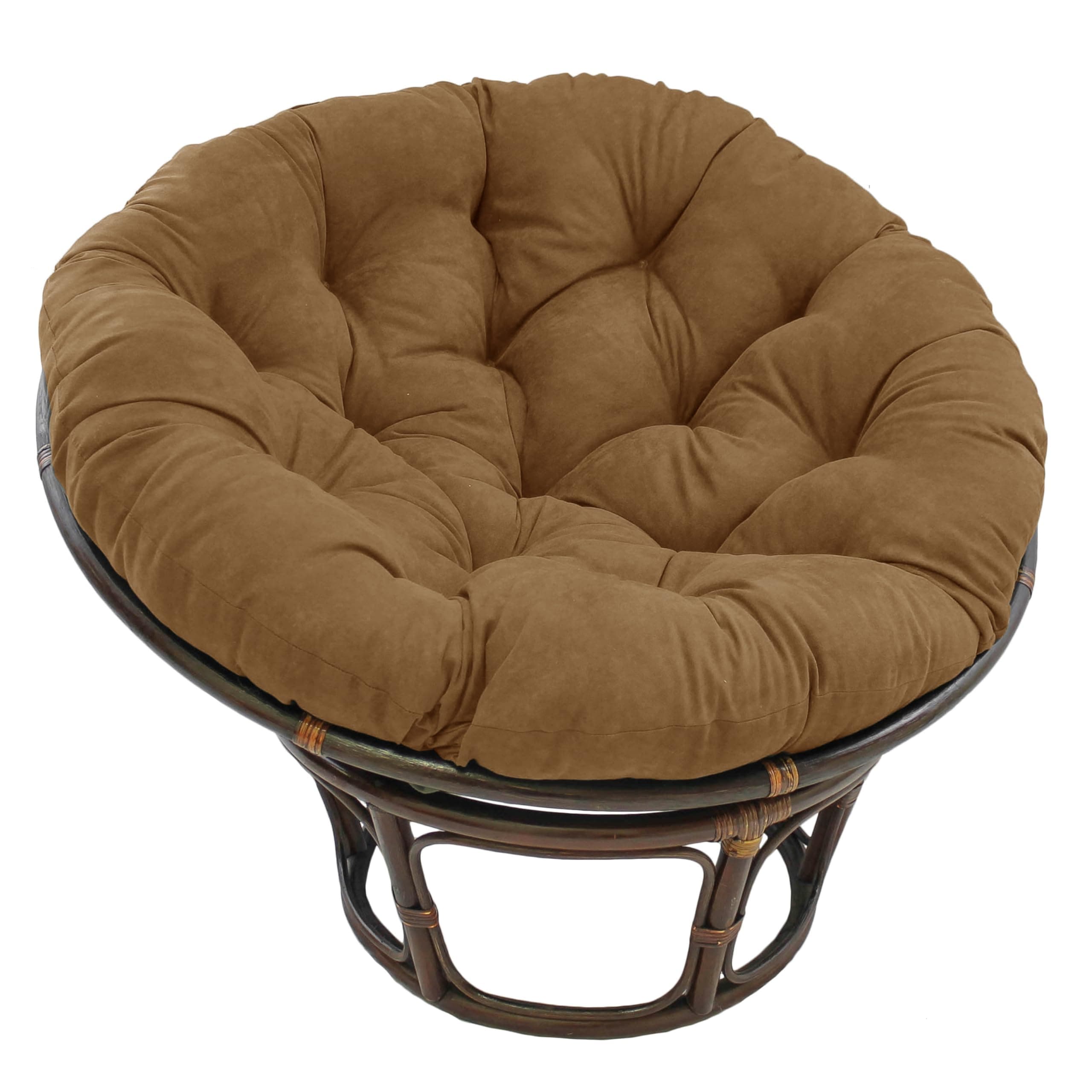 Blazing Needles Solid Microsuede Papasan Chair Cushion, 44" x 6" x 44", Saddle Brown