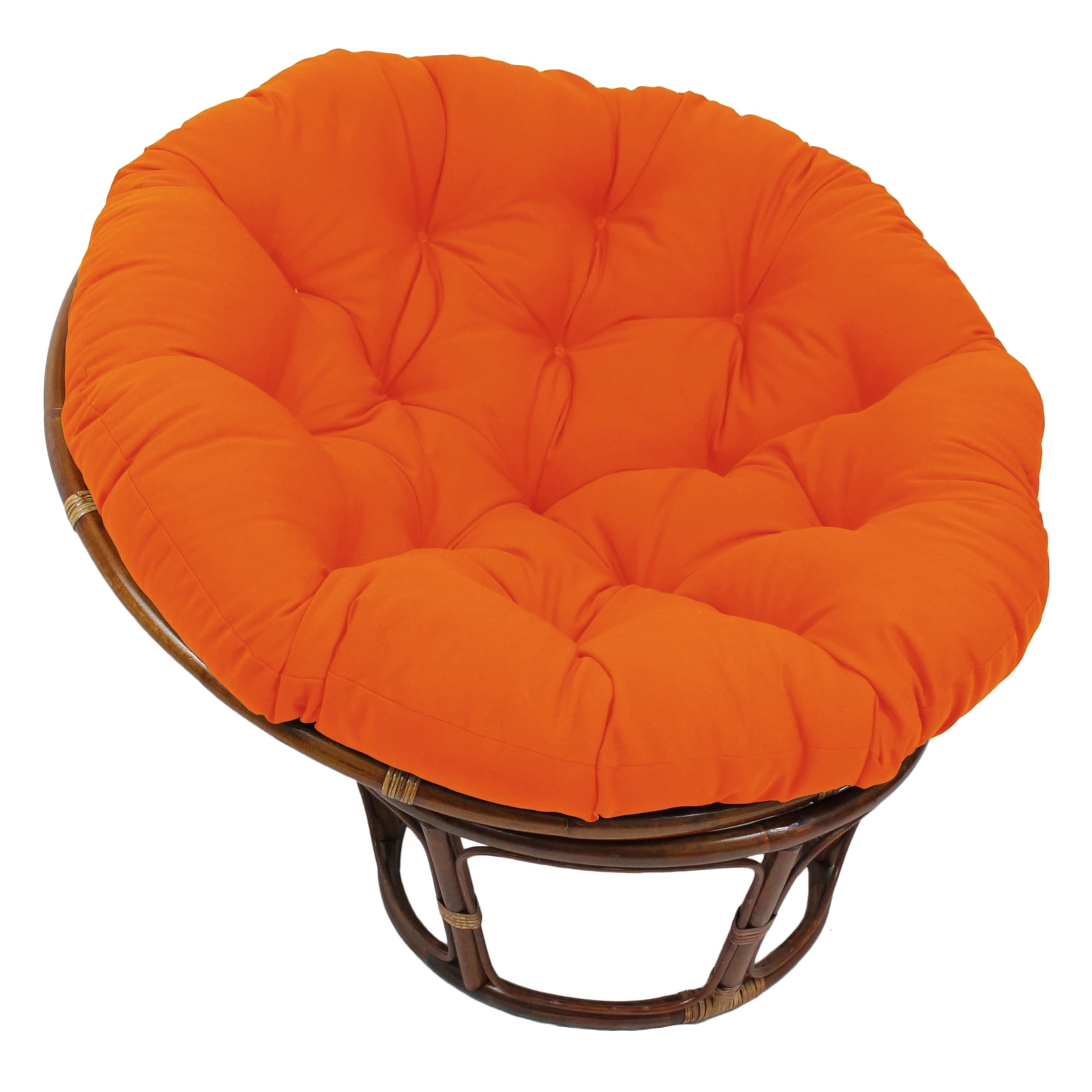 Blazing Needles Solid Twill Papasan Chair Cushion, 44" x 6" x 44", Tangerine Dream