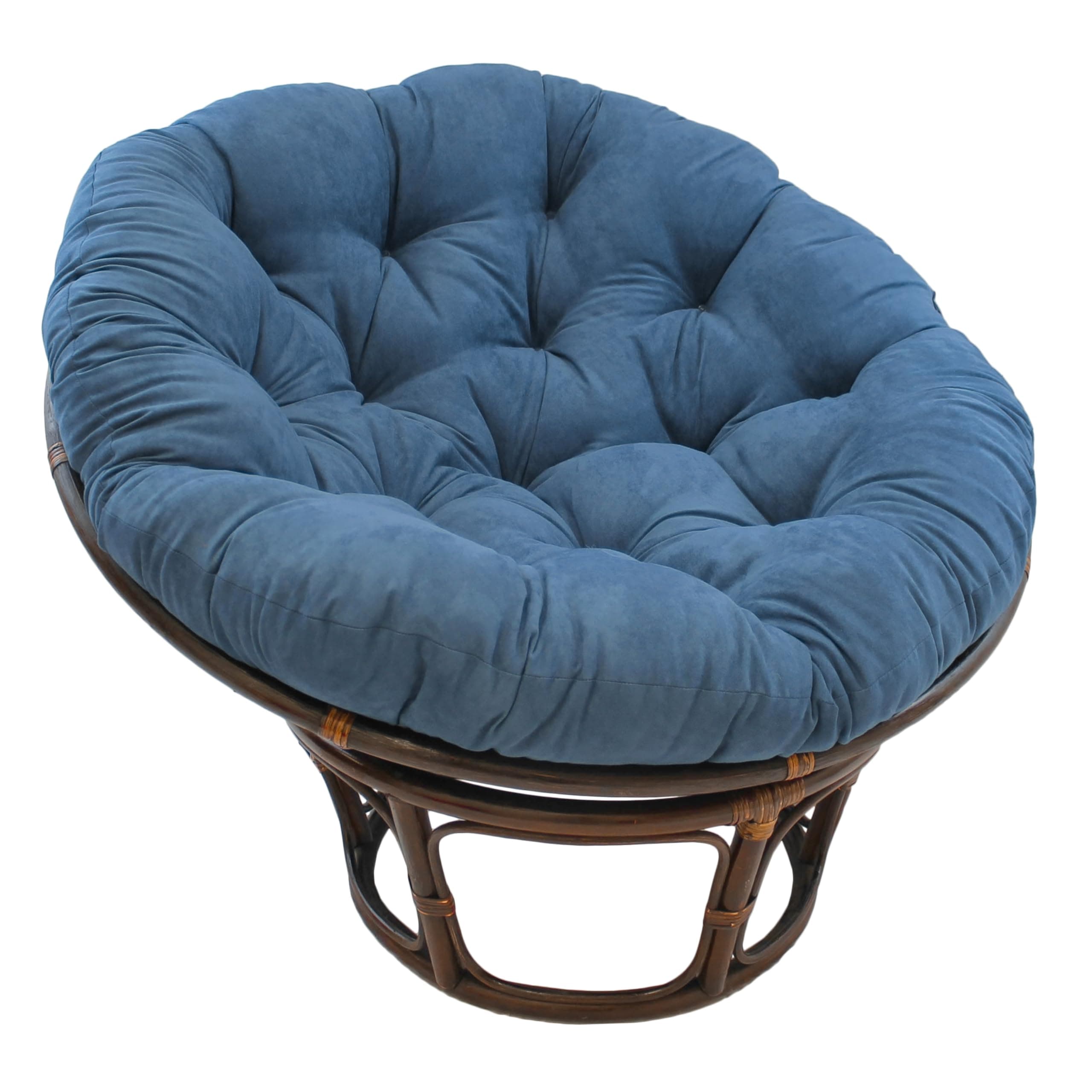Blazing Needles Solid Microsuede Papasan Chair Cushion, 52" x 6" x 52", Indigo