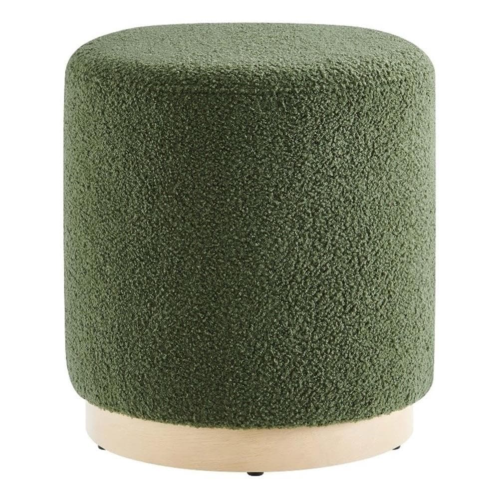Modway 16" Round Sherpa Upholstered Upholstered Ottoman
