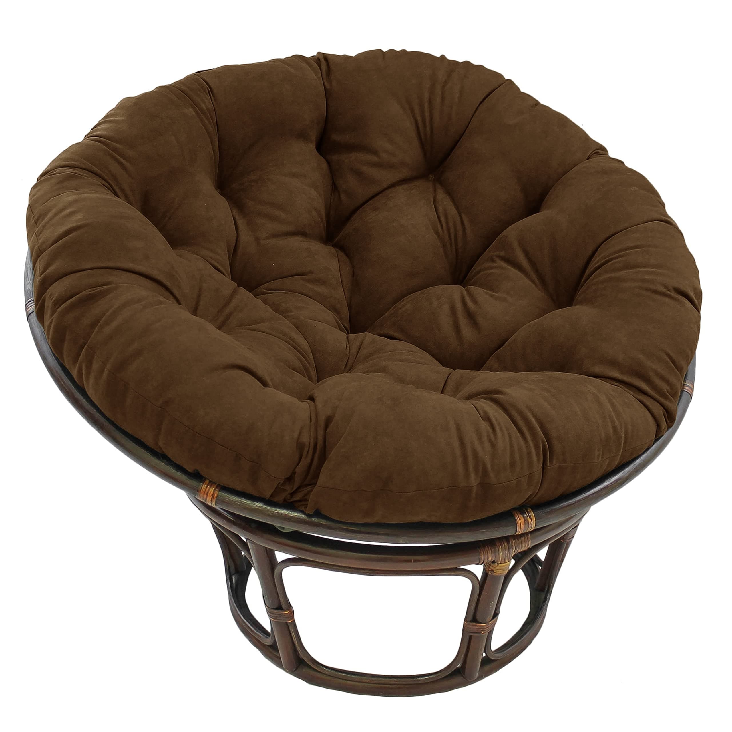 Blazing Needles Solid Microsuede Papasan Chair Cushion, 44" x 6" x 44", Chocolate