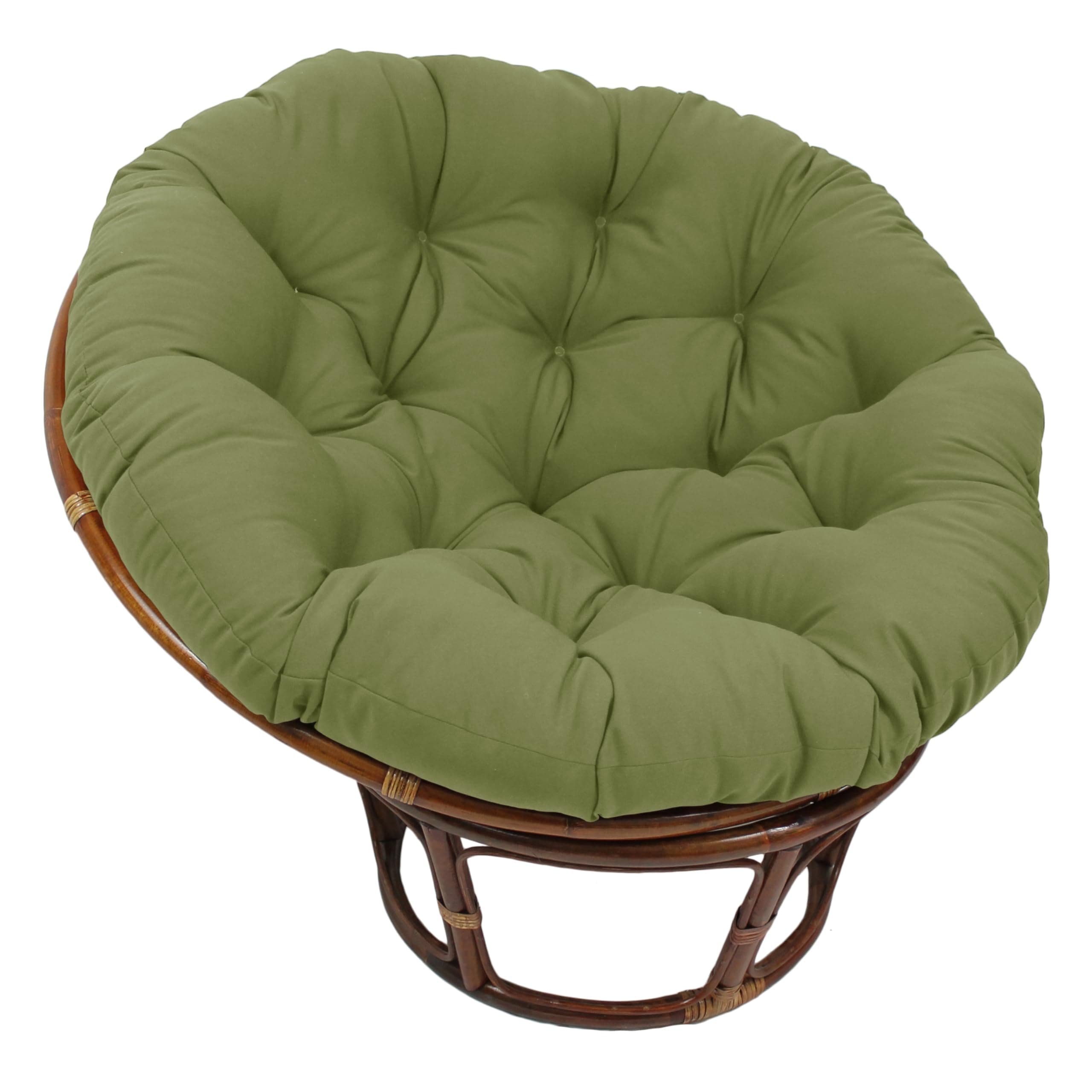 Blazing Needles Solid Twill Papasan Chair Cushion, 52" x 6" x 52", Sage