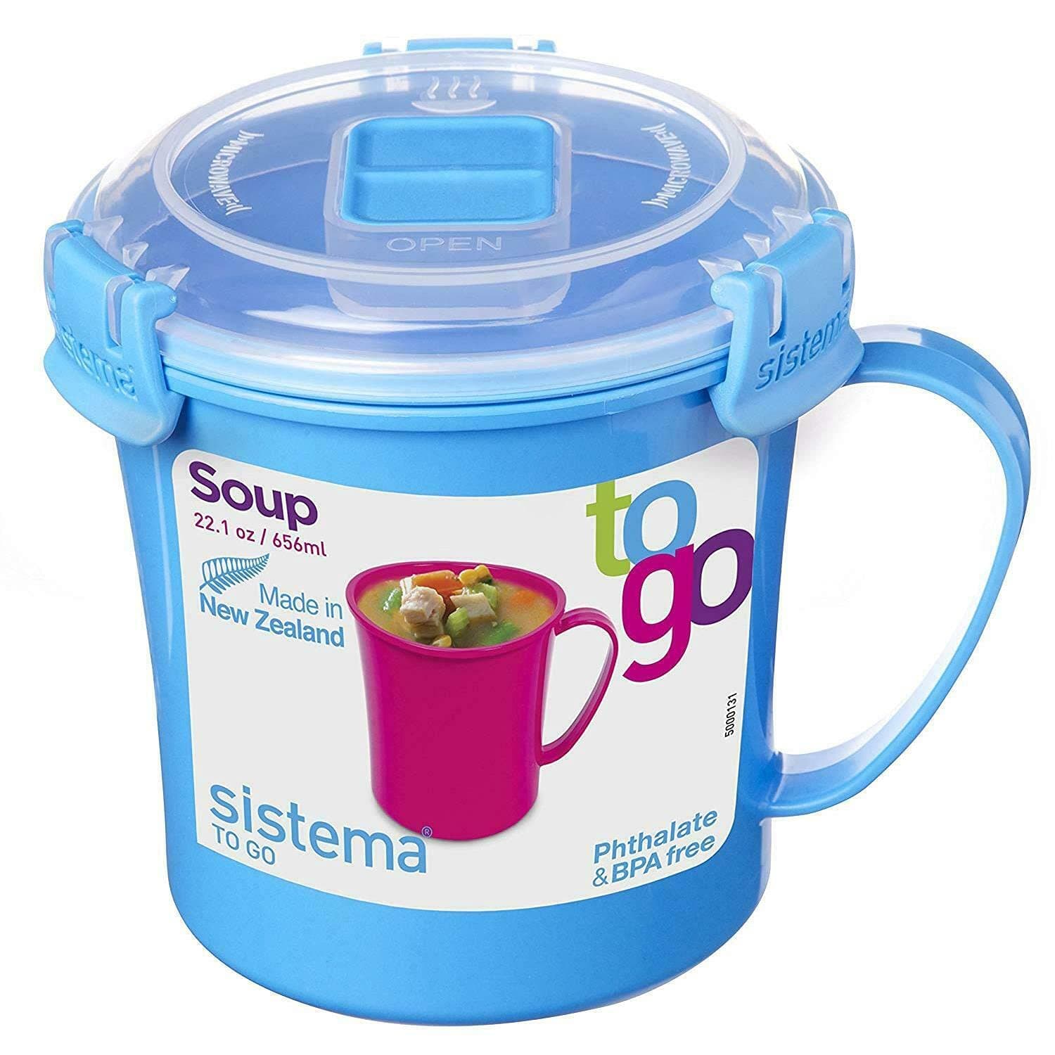 Sistema Microwave Medium Soup Mug | Microwave Food Container | 656 ml | BPA-Free | Minty Teal