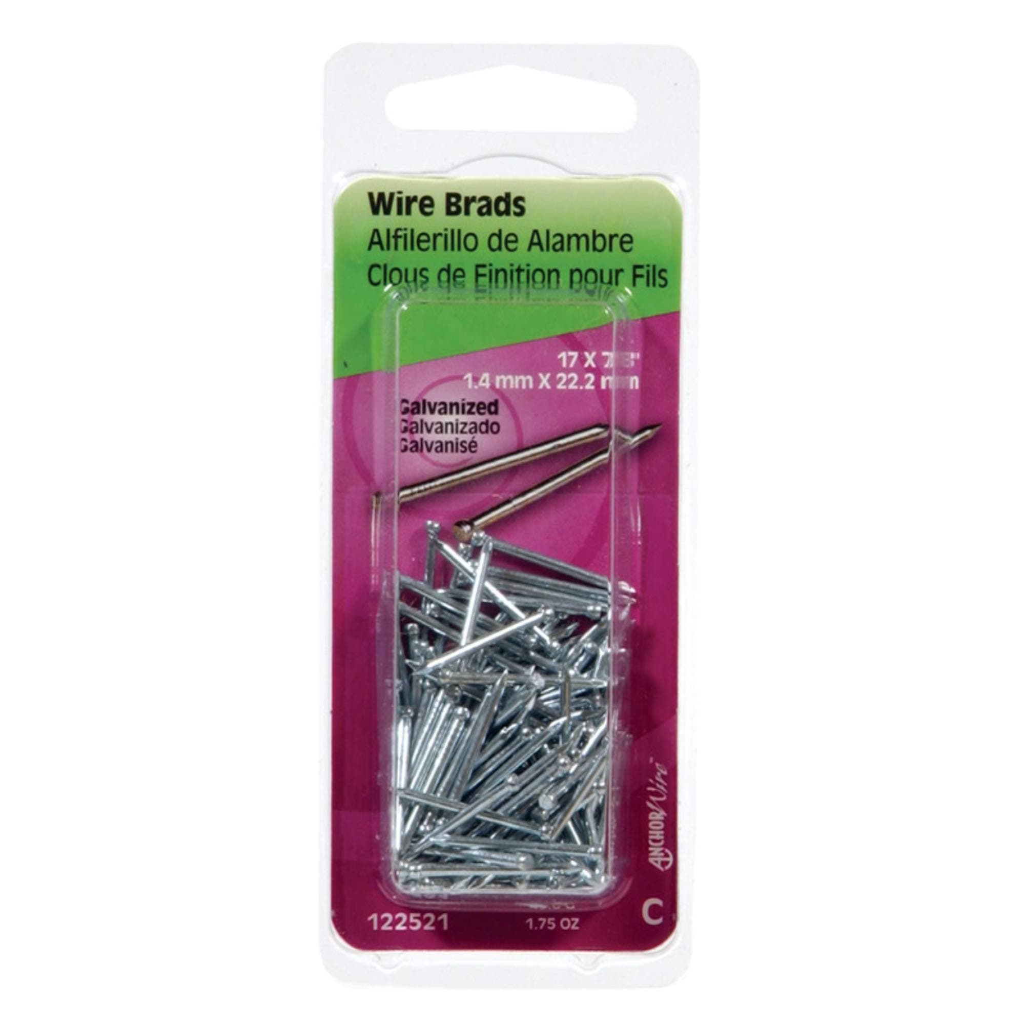 Hillman 122521 Wire Brad Nail, 7/8 in, Steel, Galvanized6