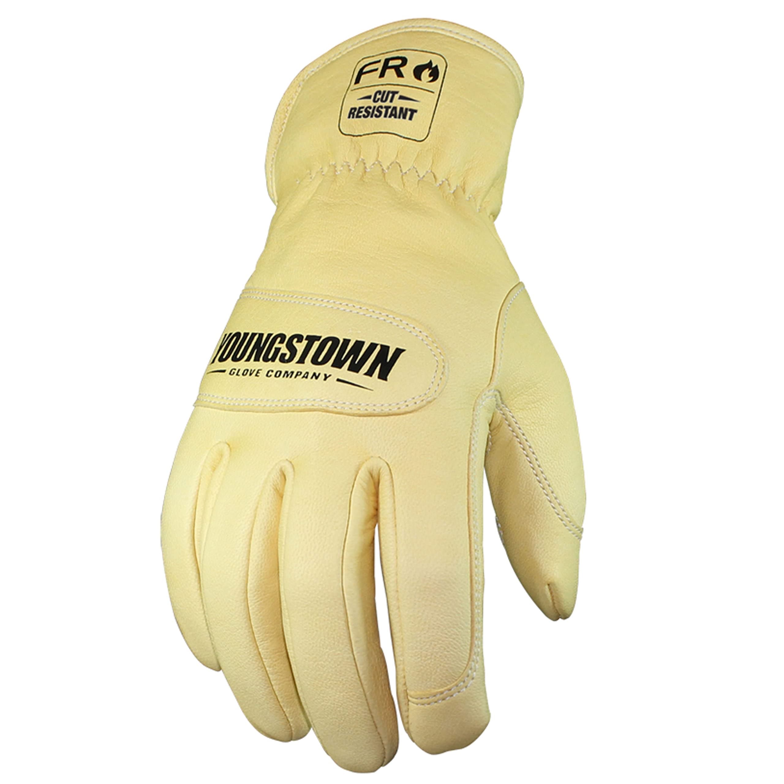 Youngstown Glove Leather Ground Utility Gloves for Men - Kevlar Lined - Cut, Puncture, Flame Resistant, Arc Rated, - Tan, XX-Large